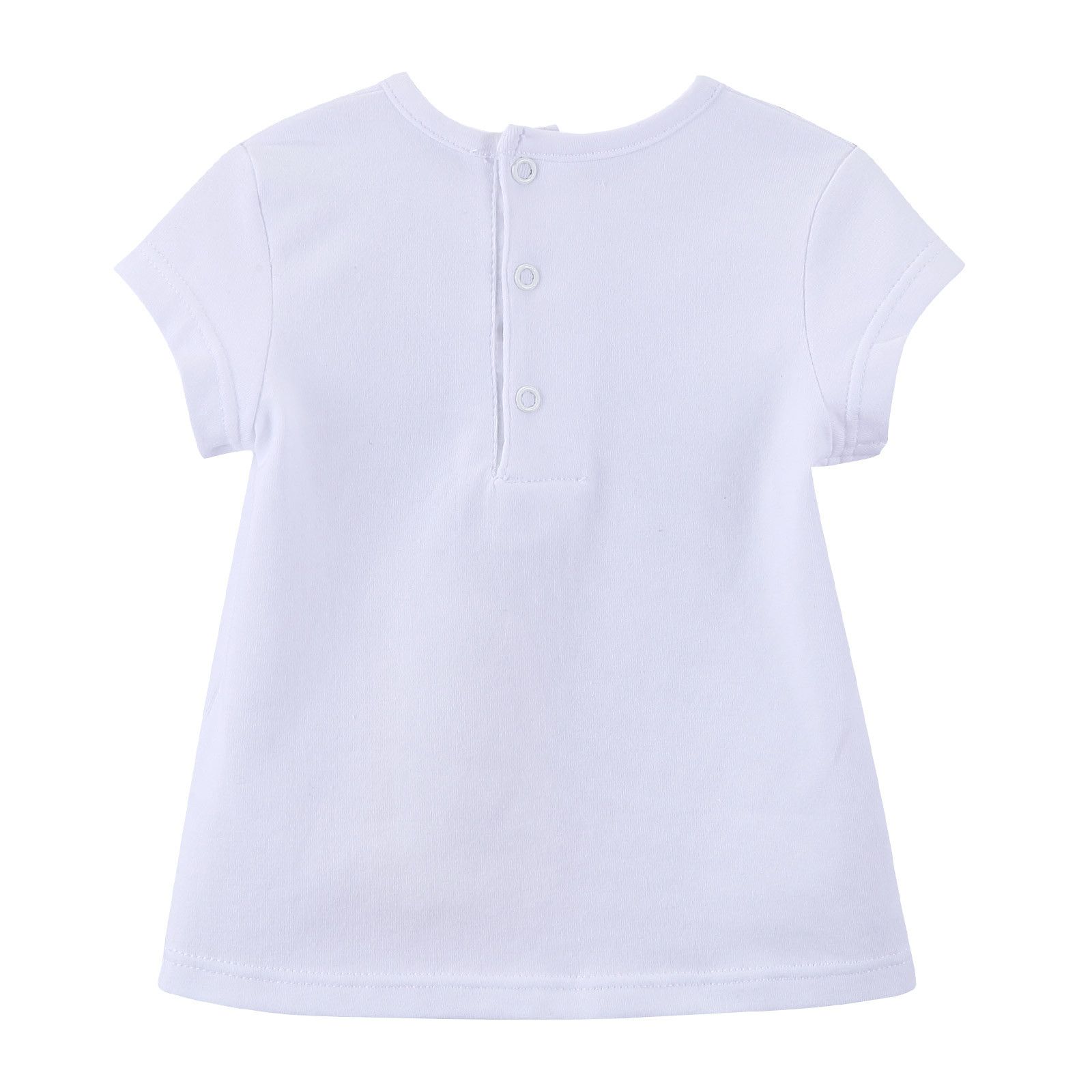 Baby Girls White Cotton Embroidered Tiger Head T-Shirt - CÉMAROSE | Children's Fashion Store - 2