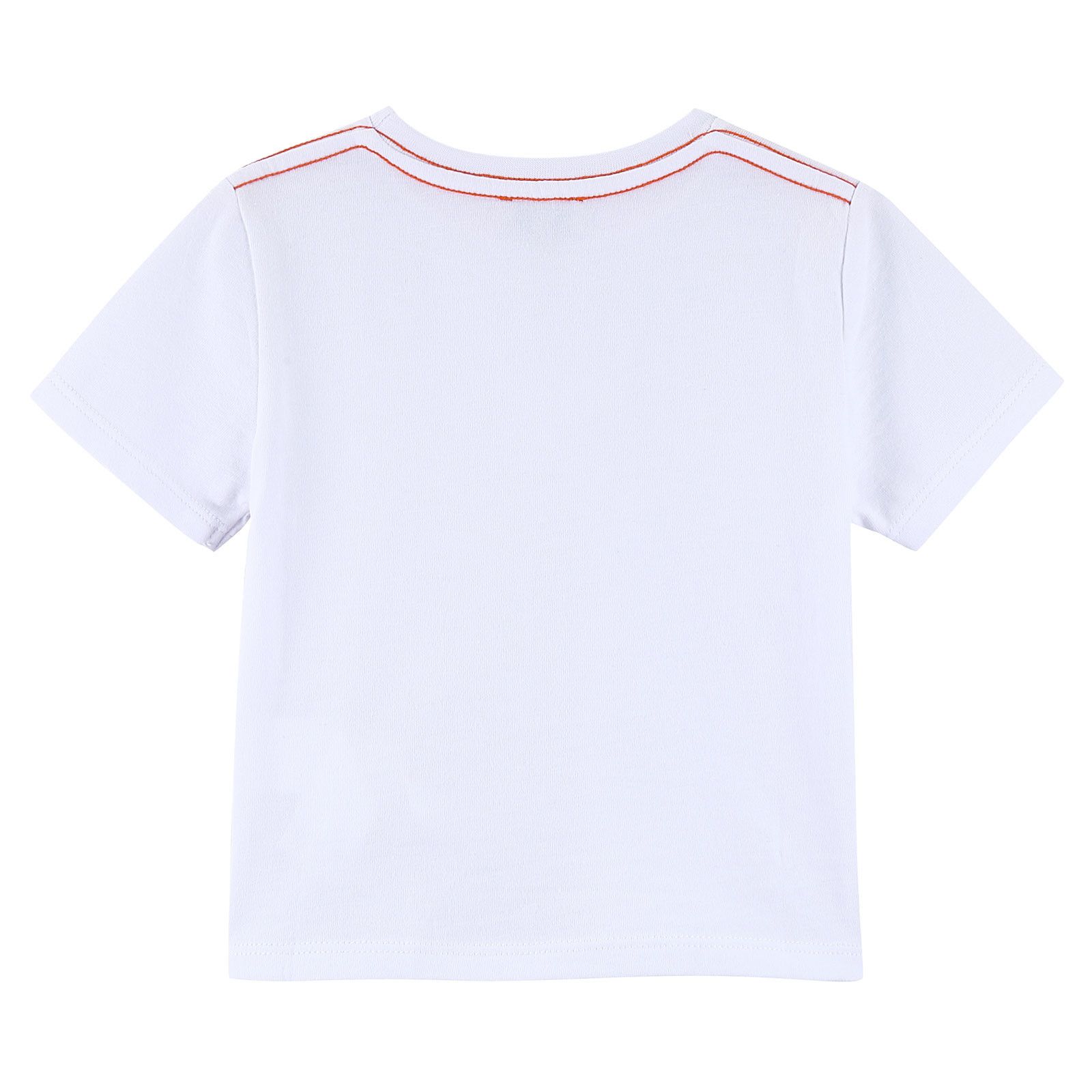 Boys White Cotton T-Shirt With Multicolor Horse Print - CÉMAROSE | Children's Fashion Store - 2