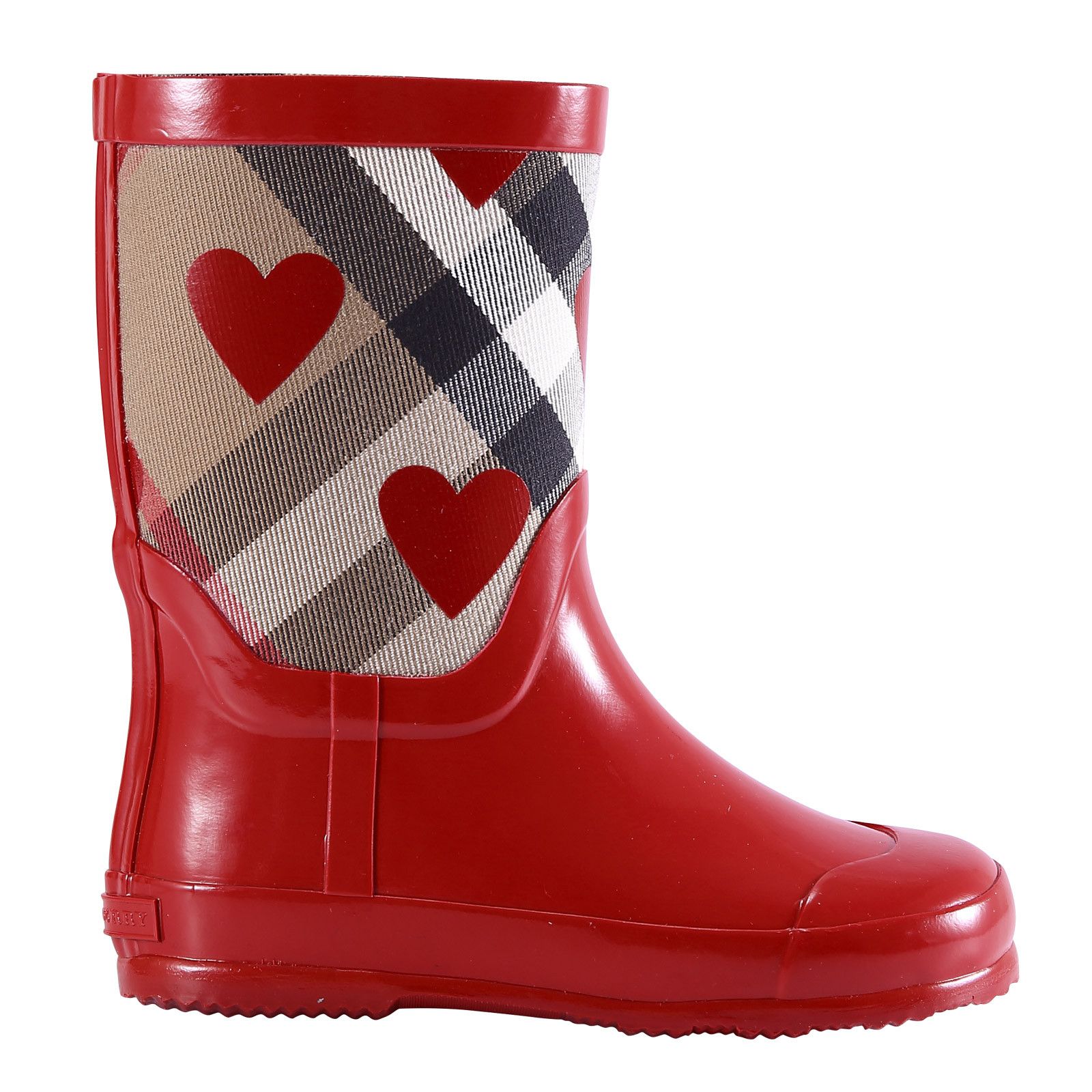 Baby Girls Red Rain Boots With House Check & Hearts - CÉMAROSE | Children's Fashion Store - 2