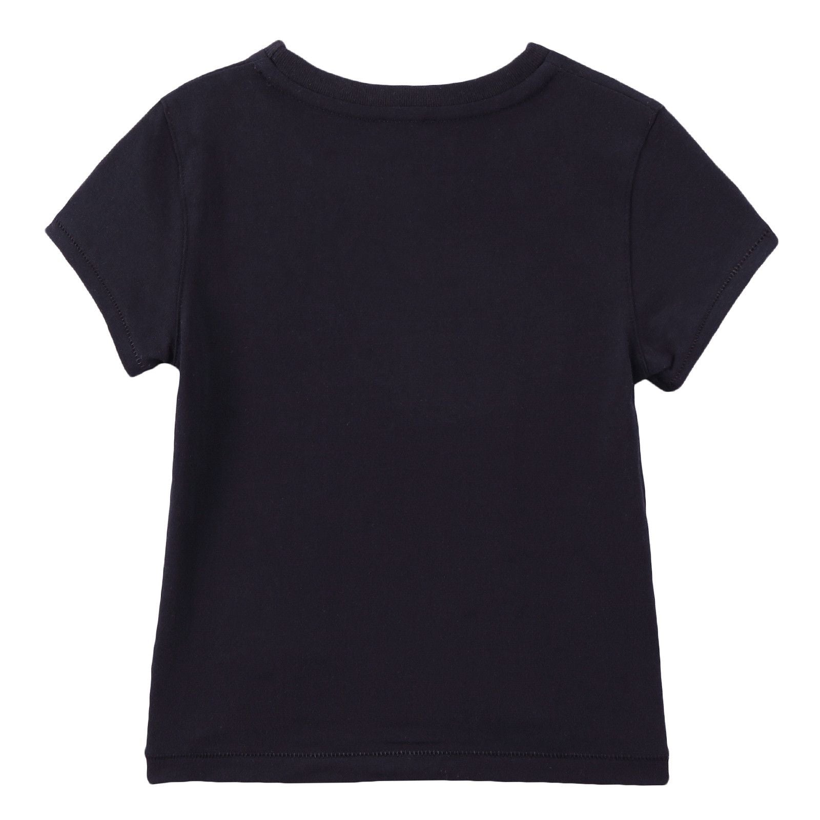 Girls Black Cotton T-Shirt With Karl Head Logo - CÉMAROSE | Children's Fashion Store - 2