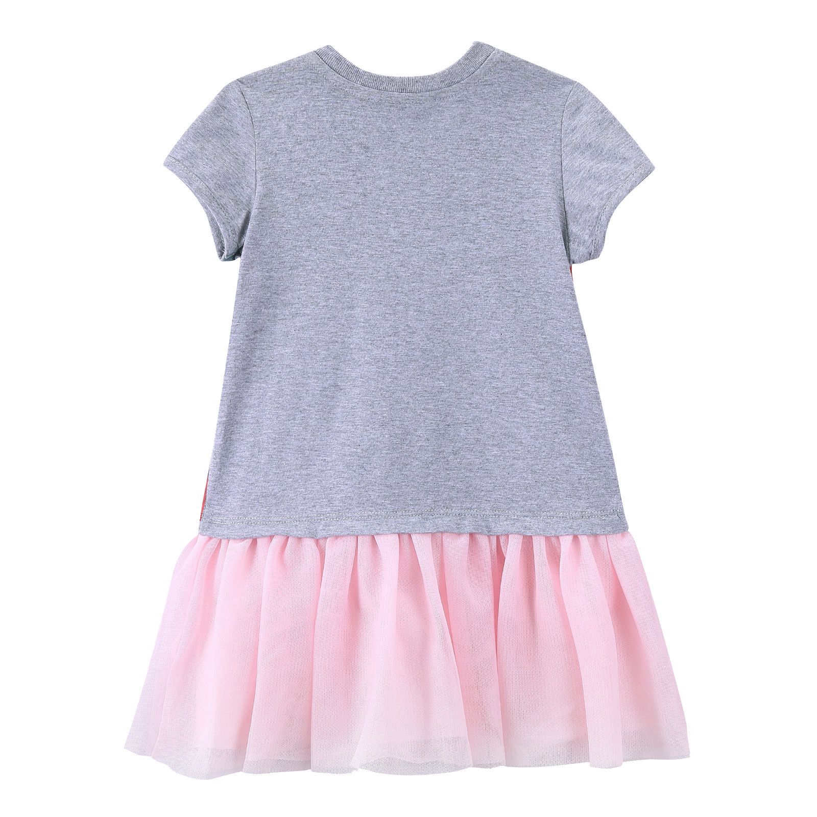Girls Multicolour Cotton Dress With Pink Skirts - CÉMAROSE | Children's Fashion Store - 2