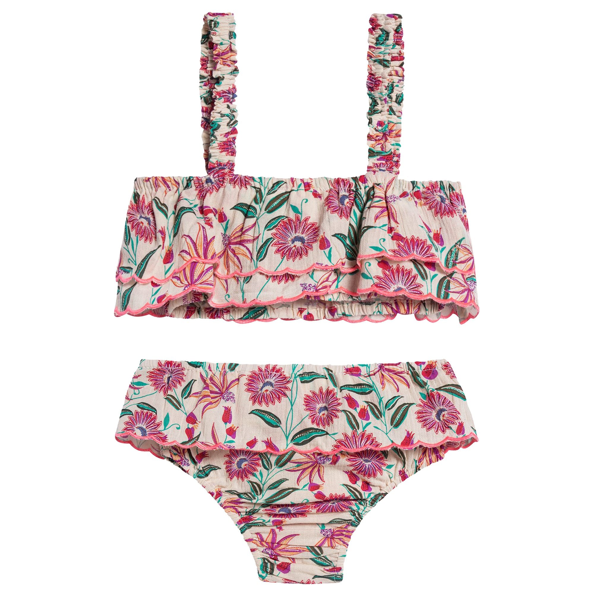 Girls White Flower "Bluna" Bikini