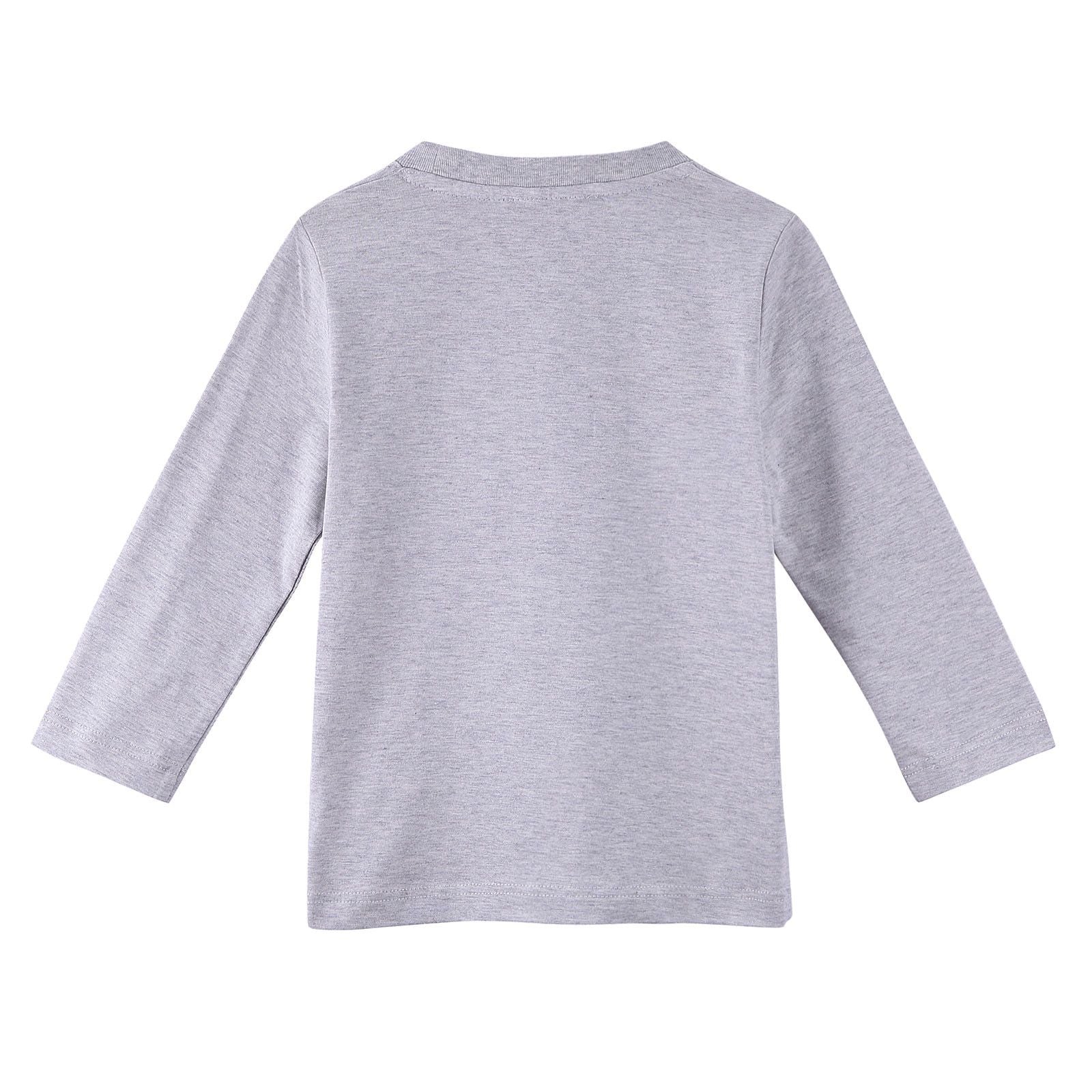 Boys Grey Fancy Illustration Printed Cotton Long Sleeve T-Shirt - CÉMAROSE | Children's Fashion Store - 2
