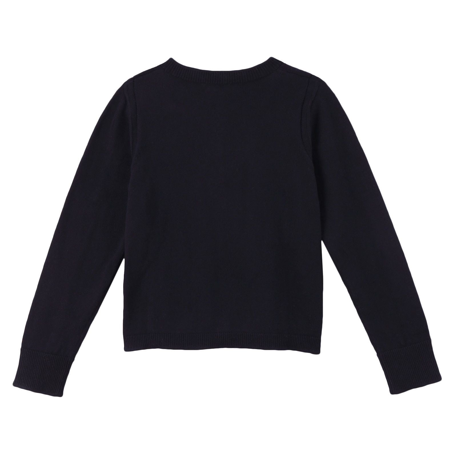 Girls Black Knitted Cotton Cardigan - CÉMAROSE | Children's Fashion Store - 2