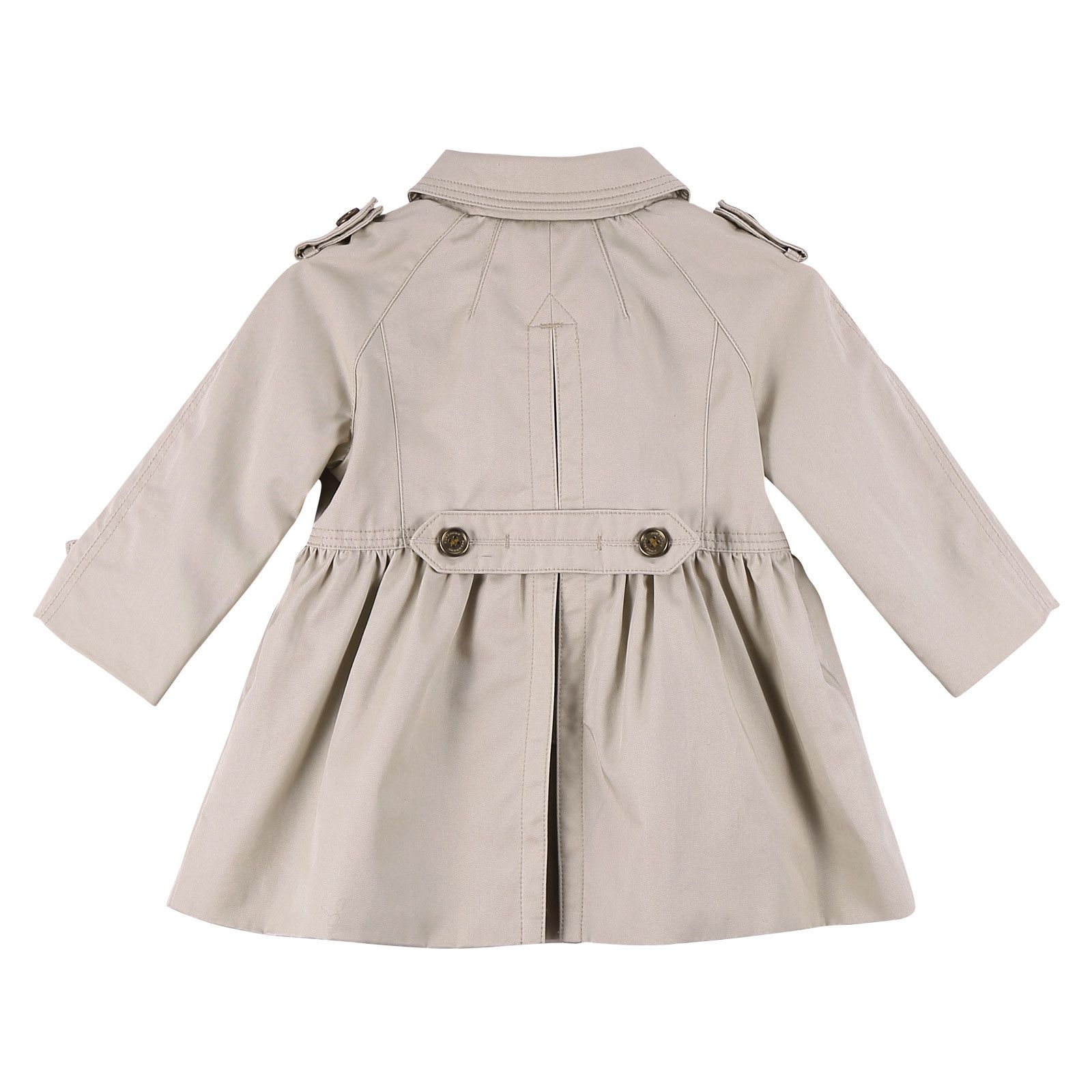 Baby Girls Beige Cotton Trench Coat - CÉMAROSE | Children's Fashion Store - 2