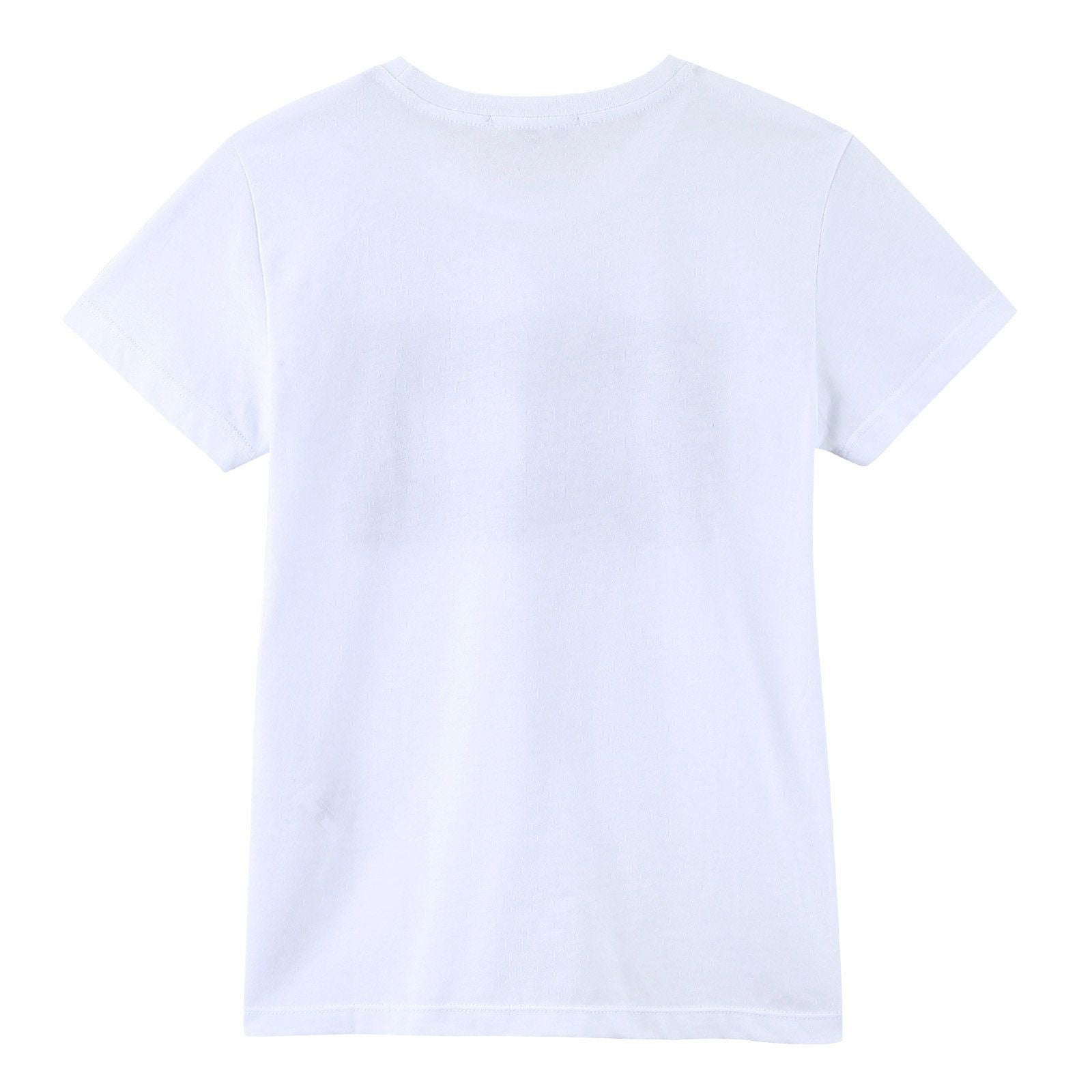 Boys White Cotton Jersey T-Shirt With Black Brand Name Logo - CÉMAROSE | Children's Fashion Store - 2