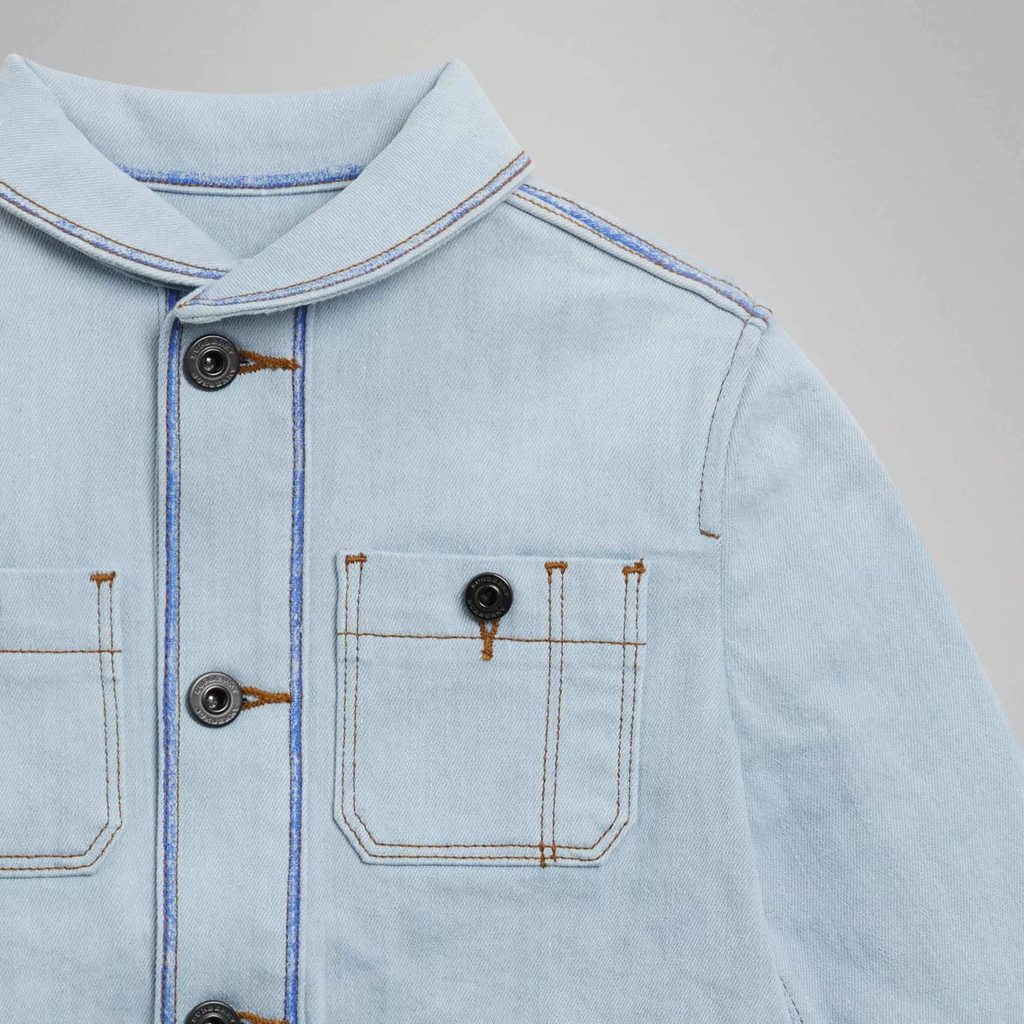 Girls Light Blue Cotton Jacket