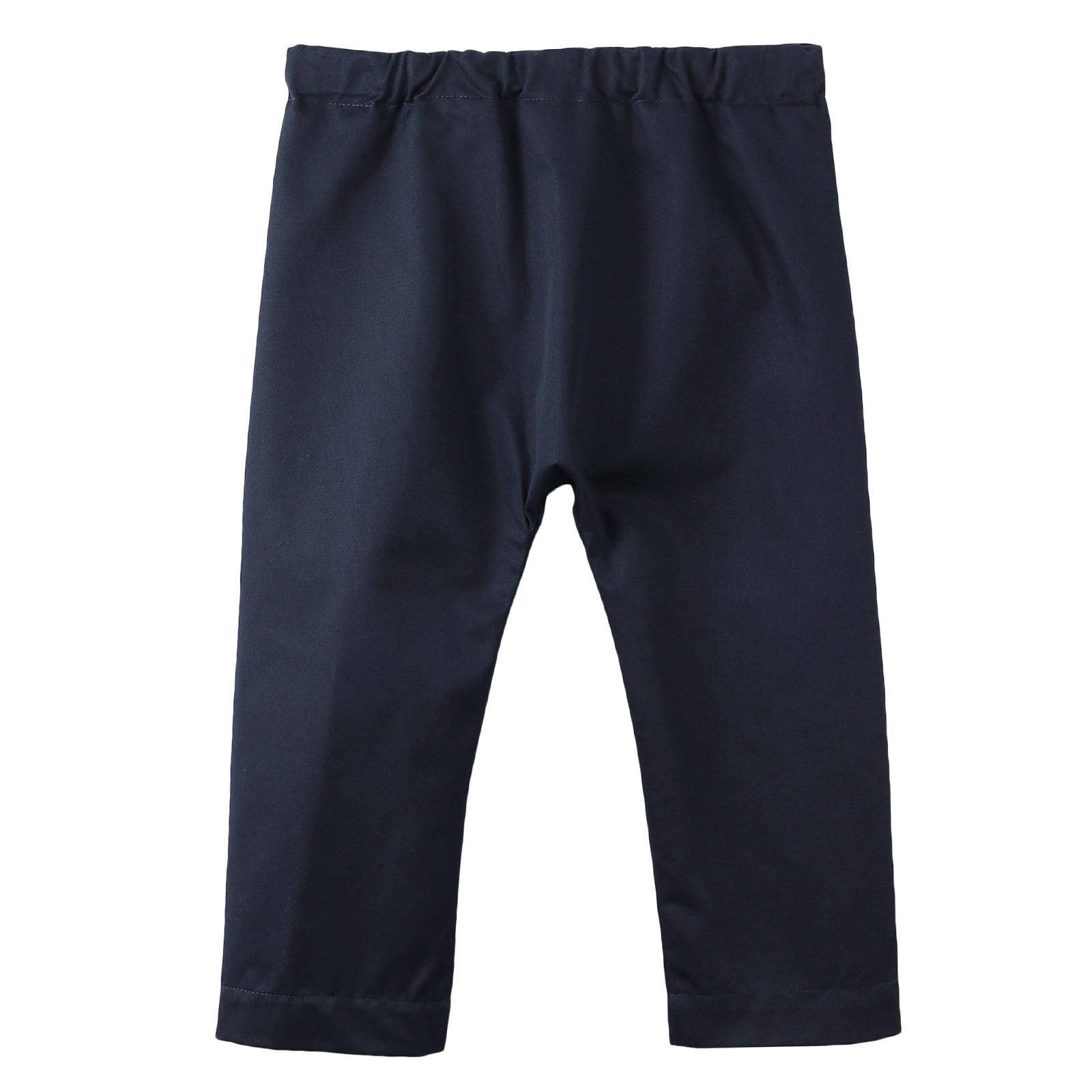 Girls Navy Blue Cotton Straight Trousers - CÉMAROSE | Children's Fashion Store - 3