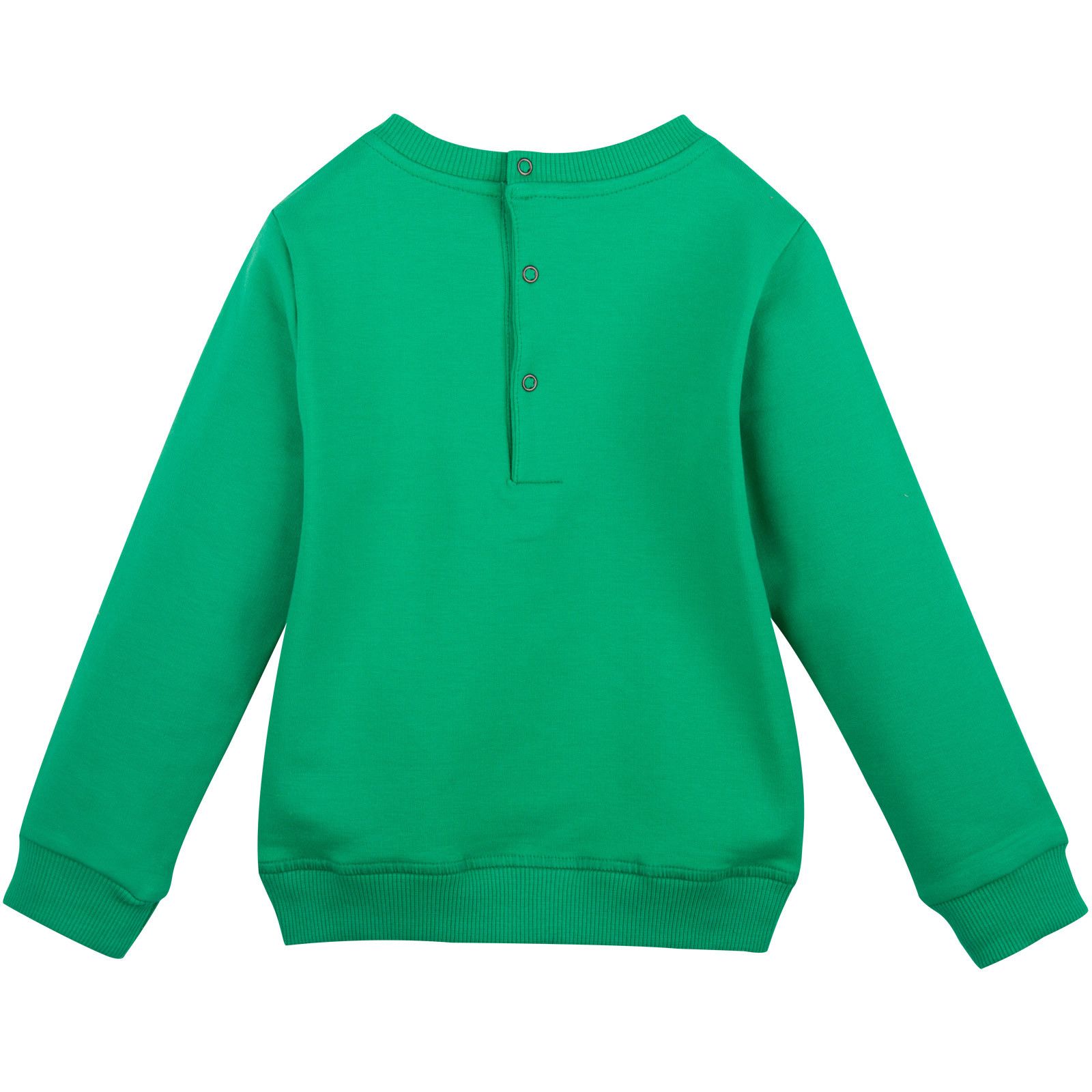 Baby Green Tiger Embroidered Sweatshirt With Buttons - CÉMAROSE | Children's Fashion Store - 2