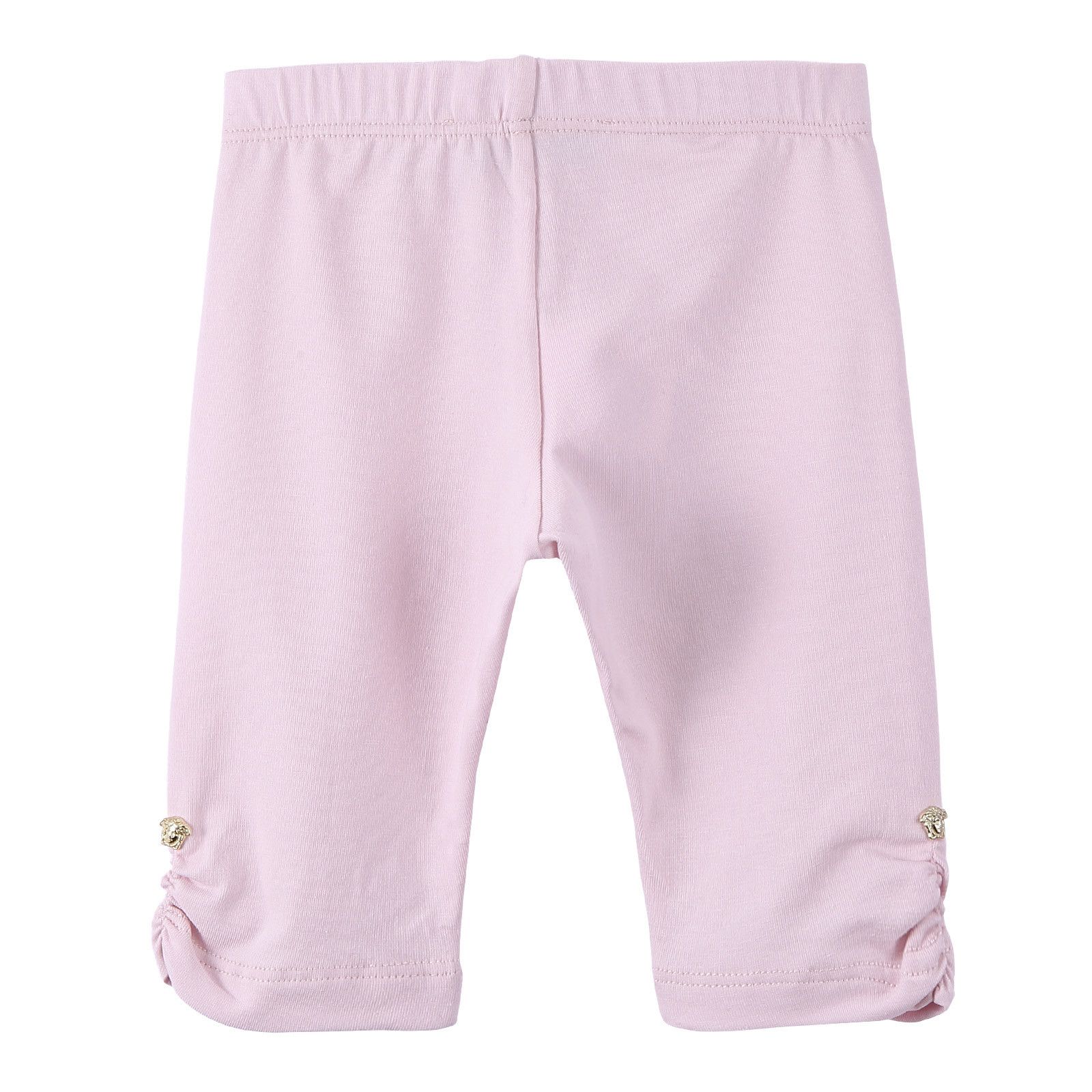 Baby Girls Pink Cotton Ruffle Cuffs Leggings With Patch Logo - CÉMAROSE | Children's Fashion Store - 2