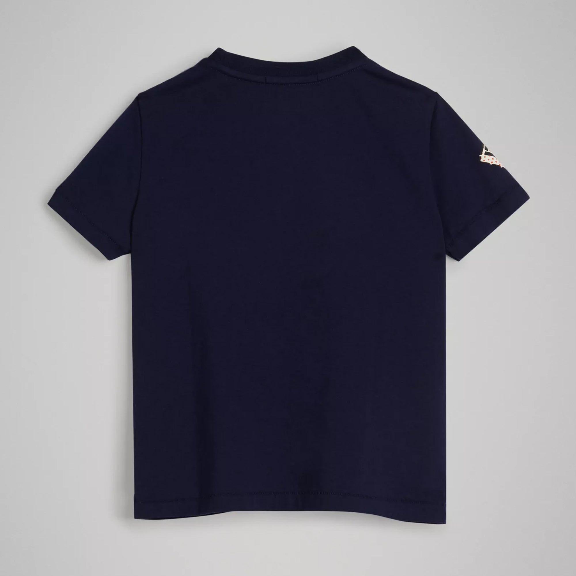 Boys Navy Printed Cotton T-shirt