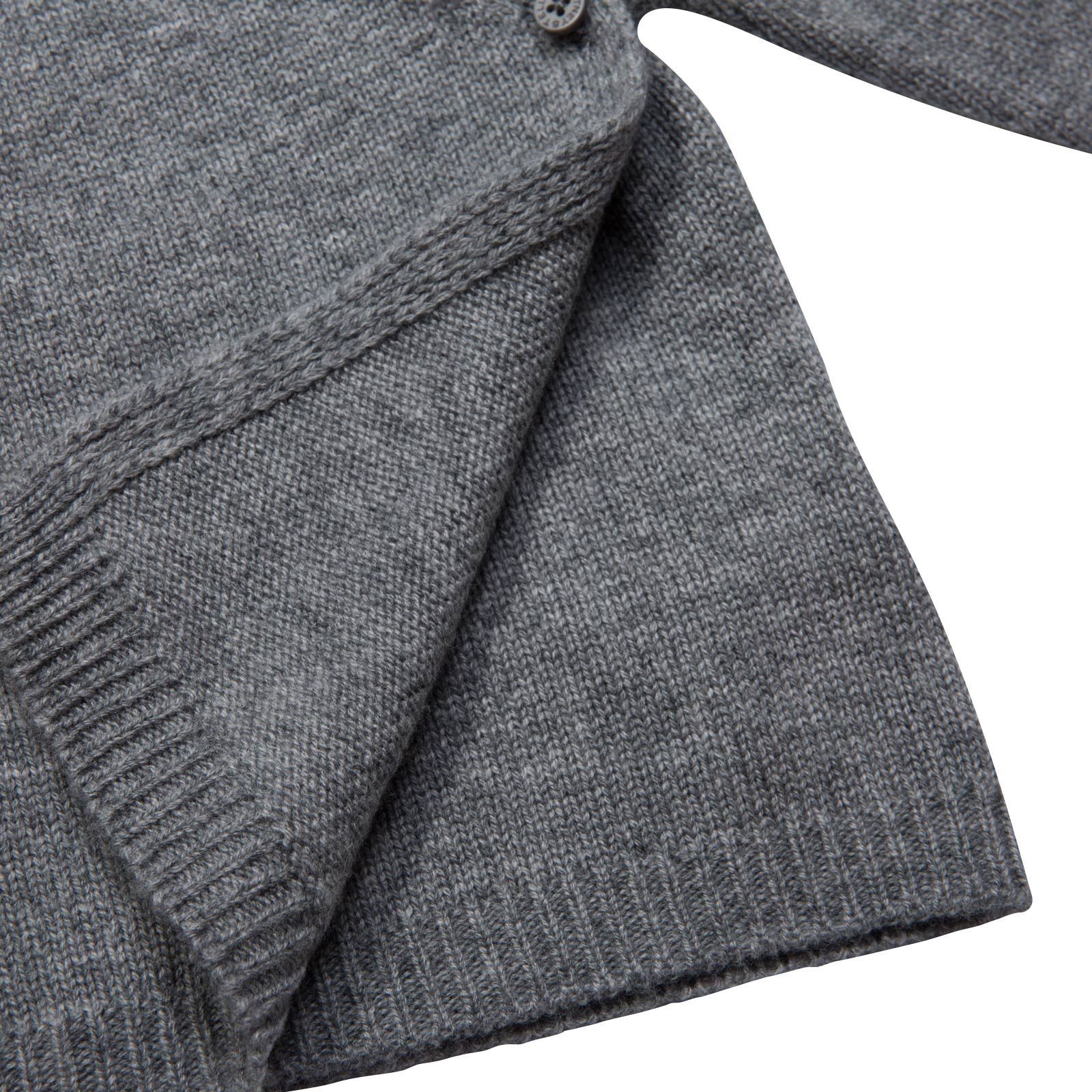 Smudge Baby Grey Wool&Cashmere Cardigan With Ears - CÉMAROSE | Children's Fashion Store - 4