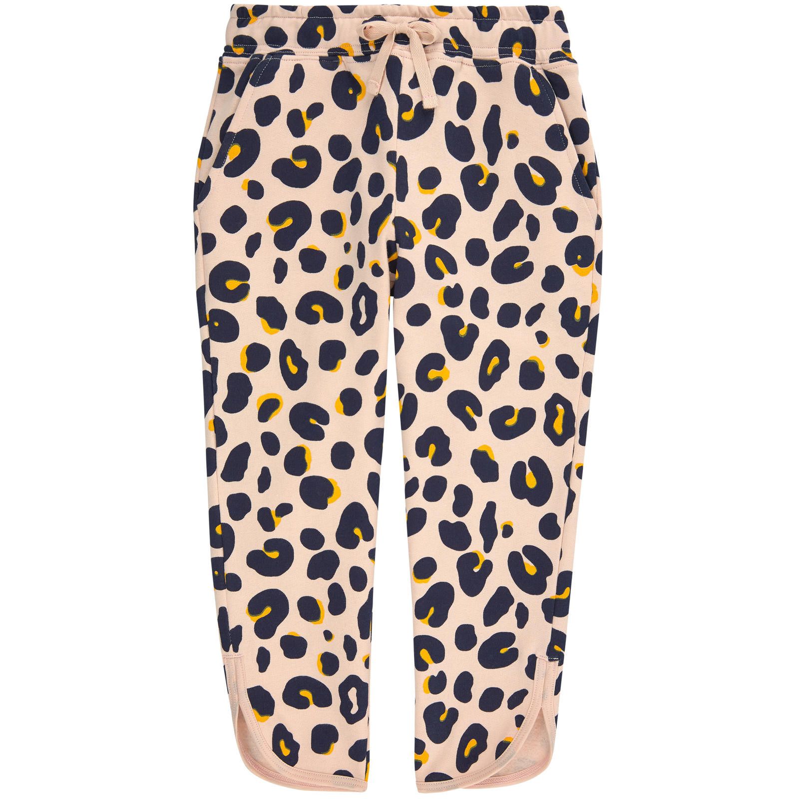 Emilie Girls Pink Organic Black&Yellow Leopard Printed Trousers - CÉMAROSE | Children's Fashion Store - 1