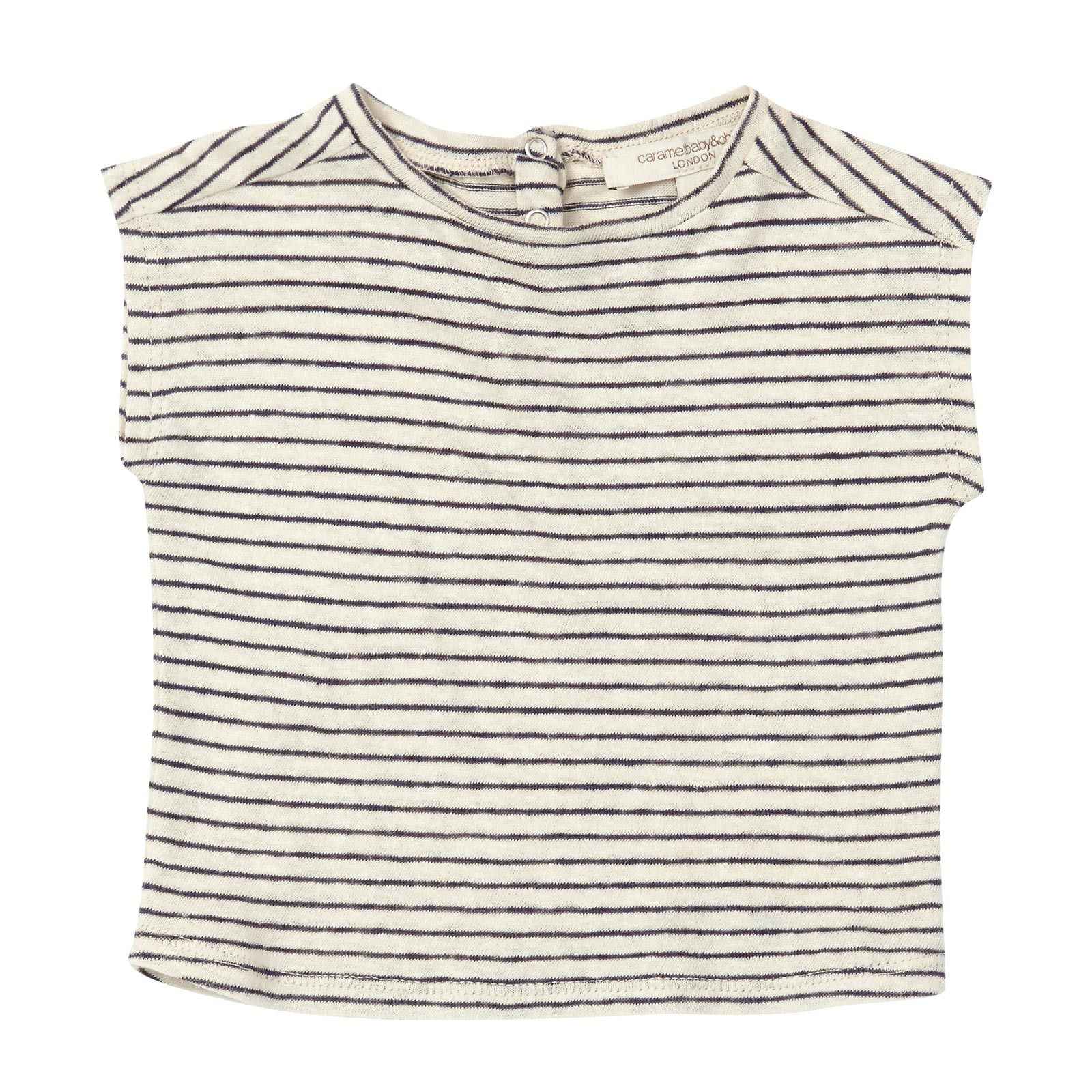Baby Navy Blue&White Stripe Sleeveless Jersey T-Shirt - CÉMAROSE | Children's Fashion Store