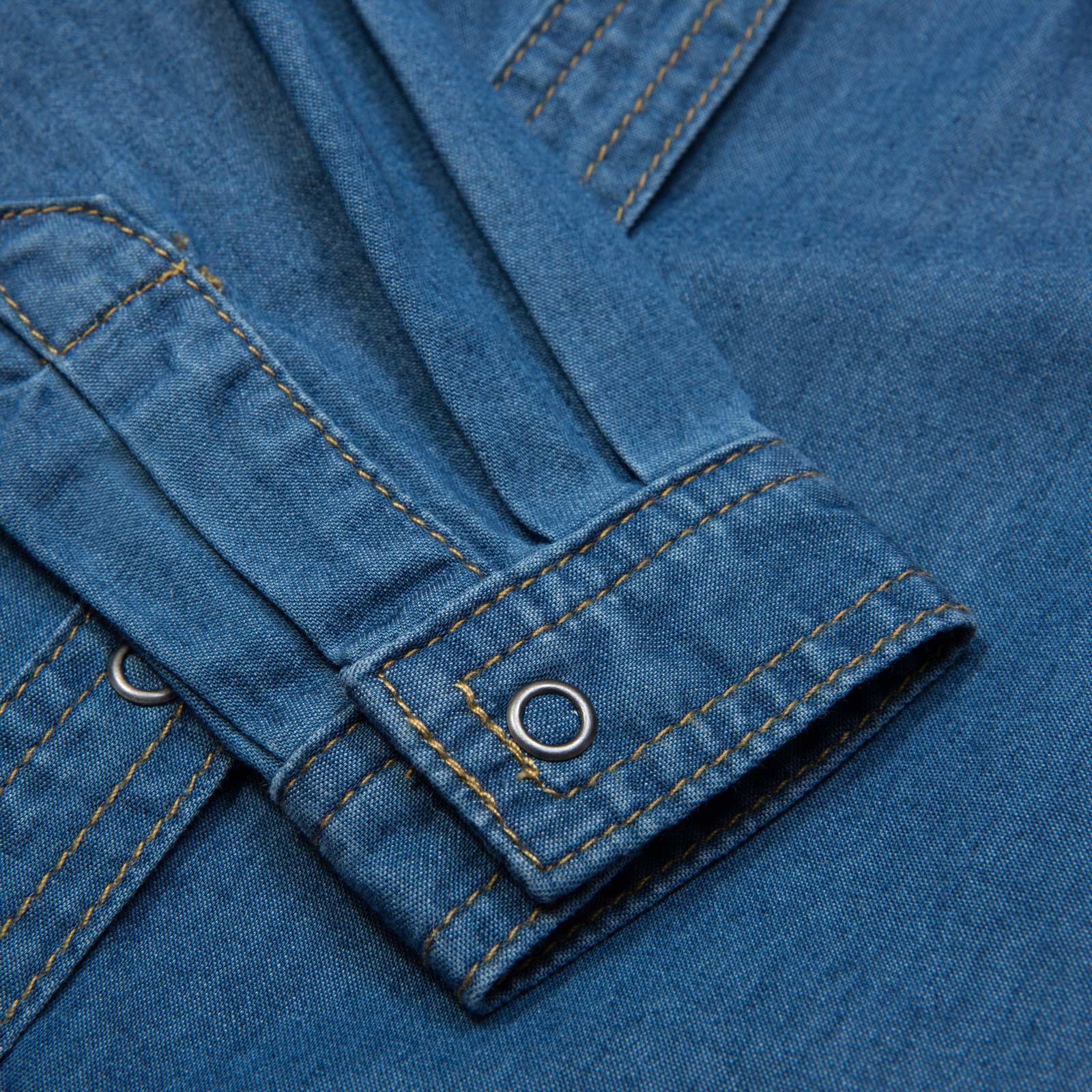 Mushroom Girls Blue Denim Cotton Blouse - CÉMAROSE | Children's Fashion Store - 4