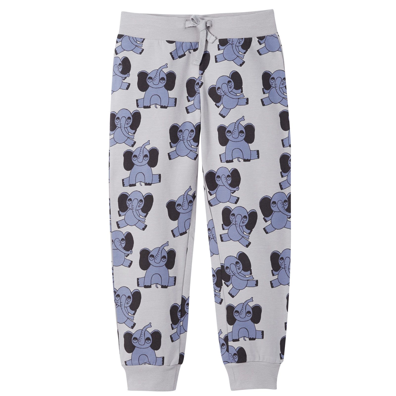 Boys&Girls Grey Organic Cotton Elephants Printed Trouses - CÉMAROSE | Children's Fashion Store - 1