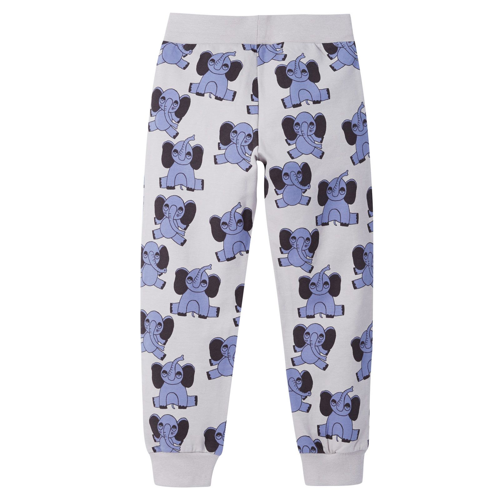 Boys&Girls Grey Organic Cotton Elephants Printed Trouses - CÉMAROSE | Children's Fashion Store - 2
