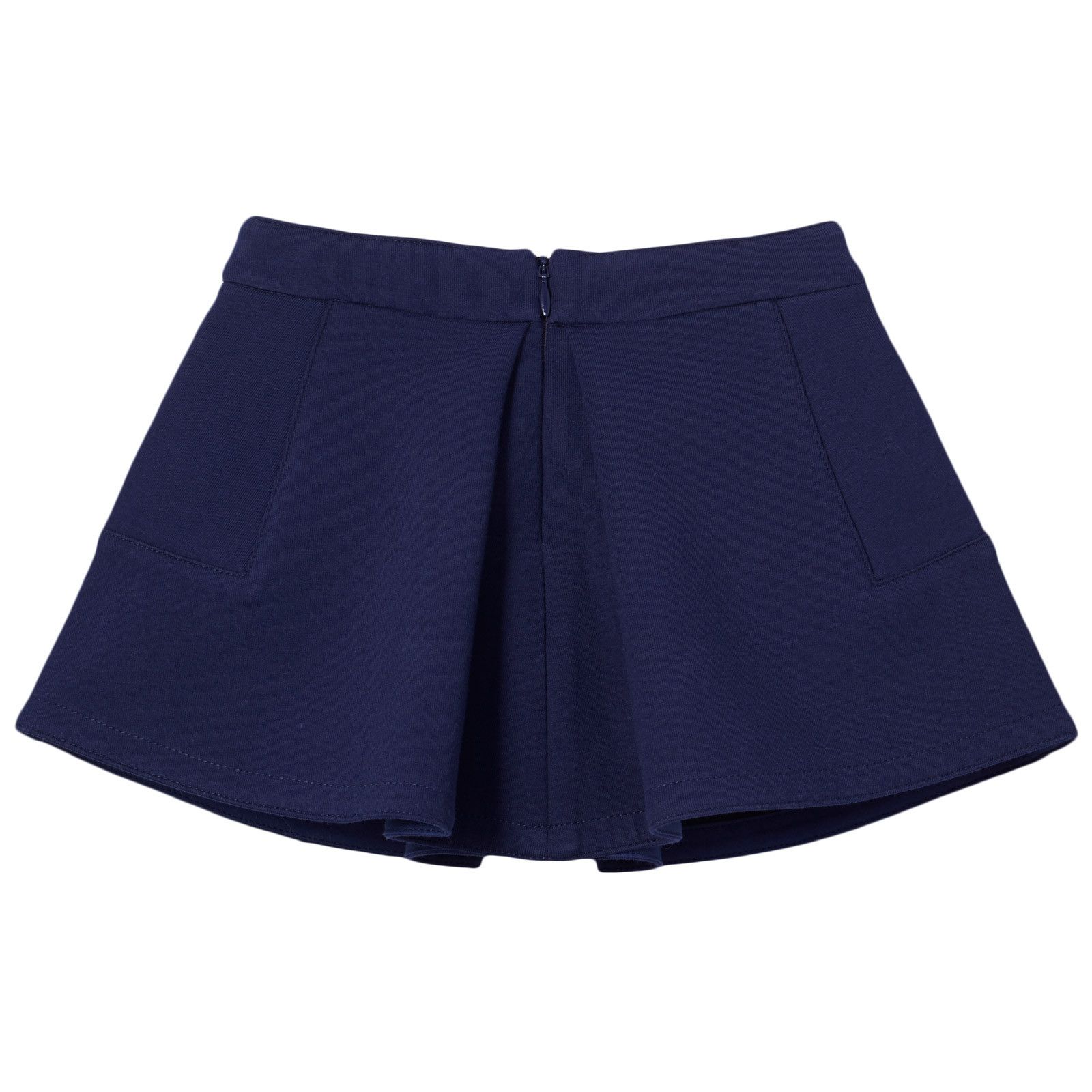 Girls Navy Blue Embroidered Logo Skirt With Pockets - CÉMAROSE | Children's Fashion Store - 2