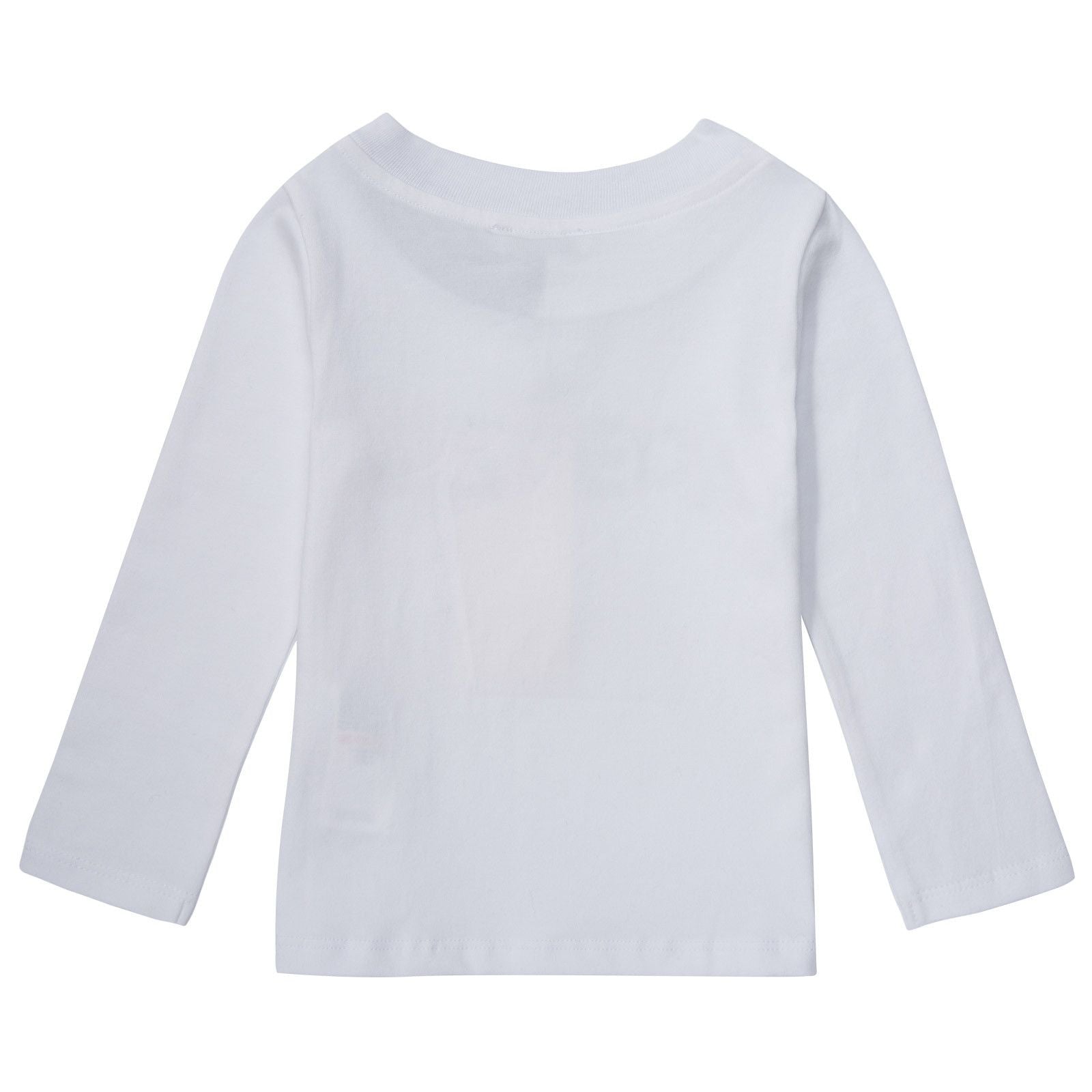 Girls White Cotton Jersey T-Shirt With Black&White Collar - CÉMAROSE | Children's Fashion Store - 2