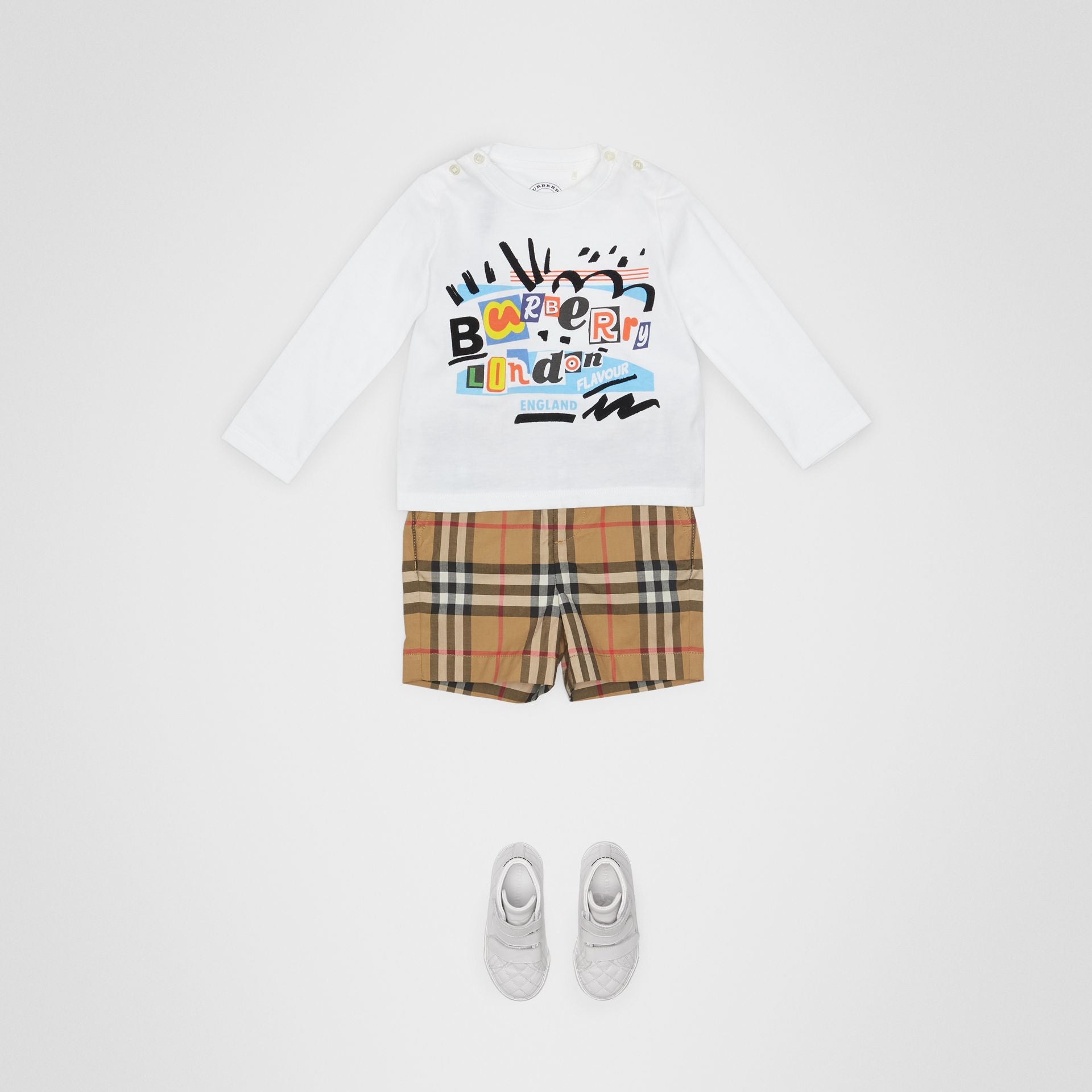 Baby Boys Antique Yellow Cotton Shorts
