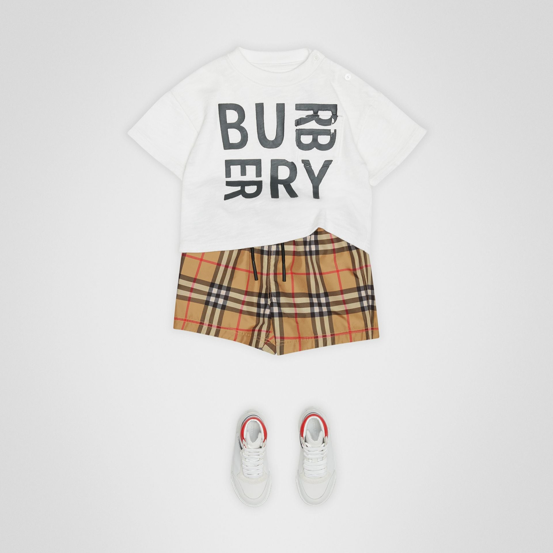 Baby Boys Antique Yellow Check Swimwear