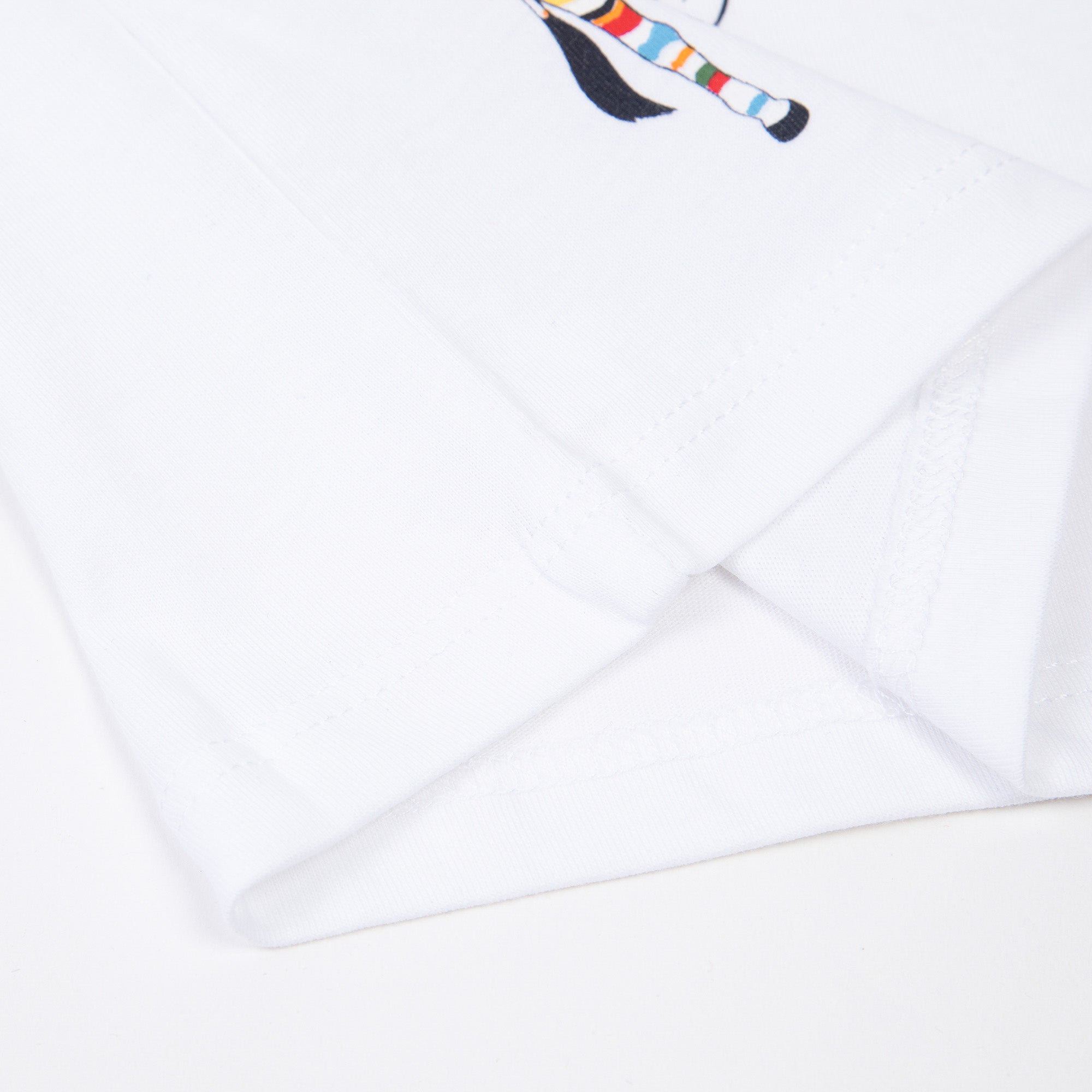 Boys White Printed Cotton T-Shirt