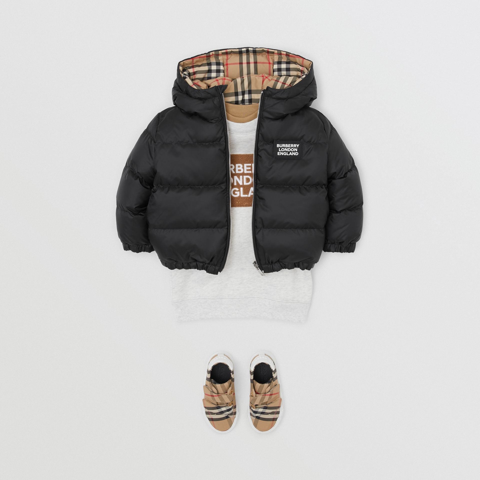 Baby Boys Black Reversible Padded Down Jacket