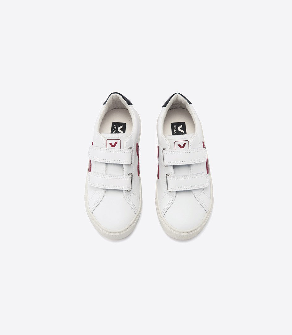 Boys & Girls White "Esplar" Velcro Leather Shoes