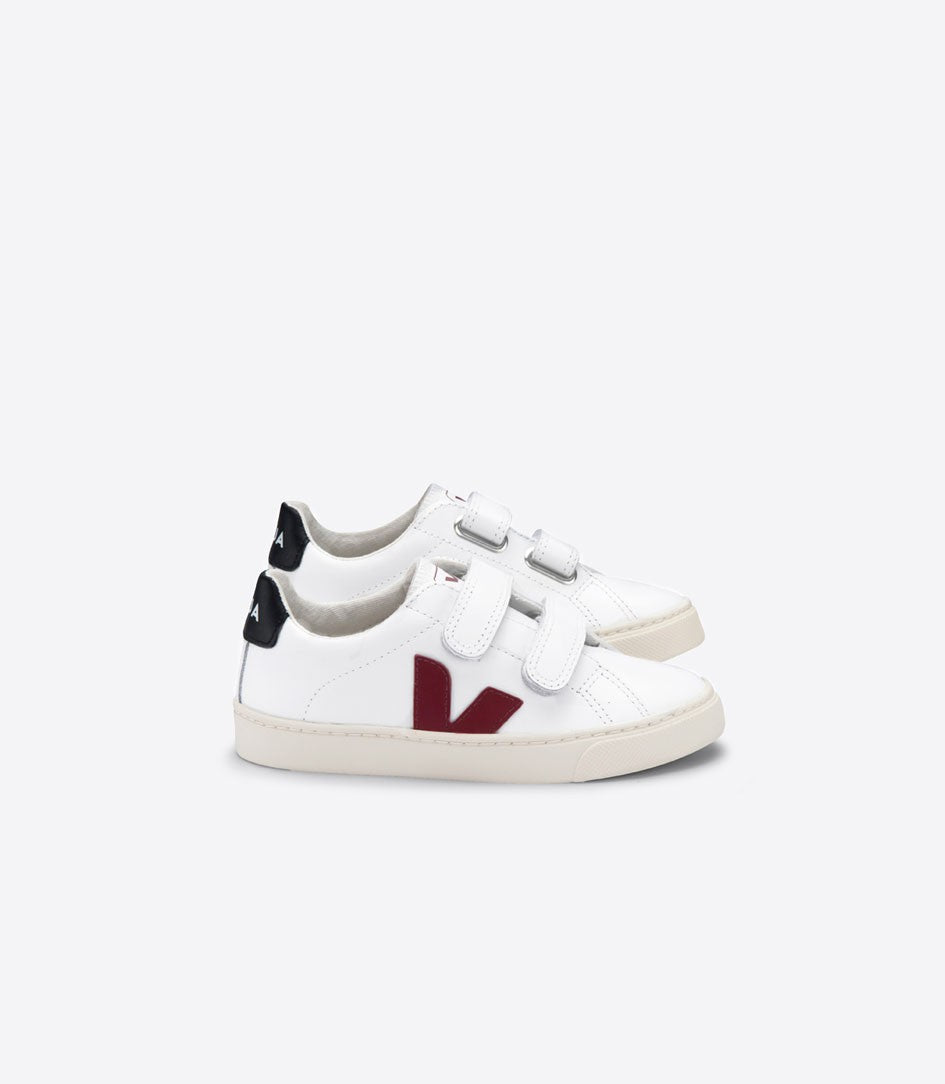 Boys & Girls White "Esplar" Velcro Leather Shoes