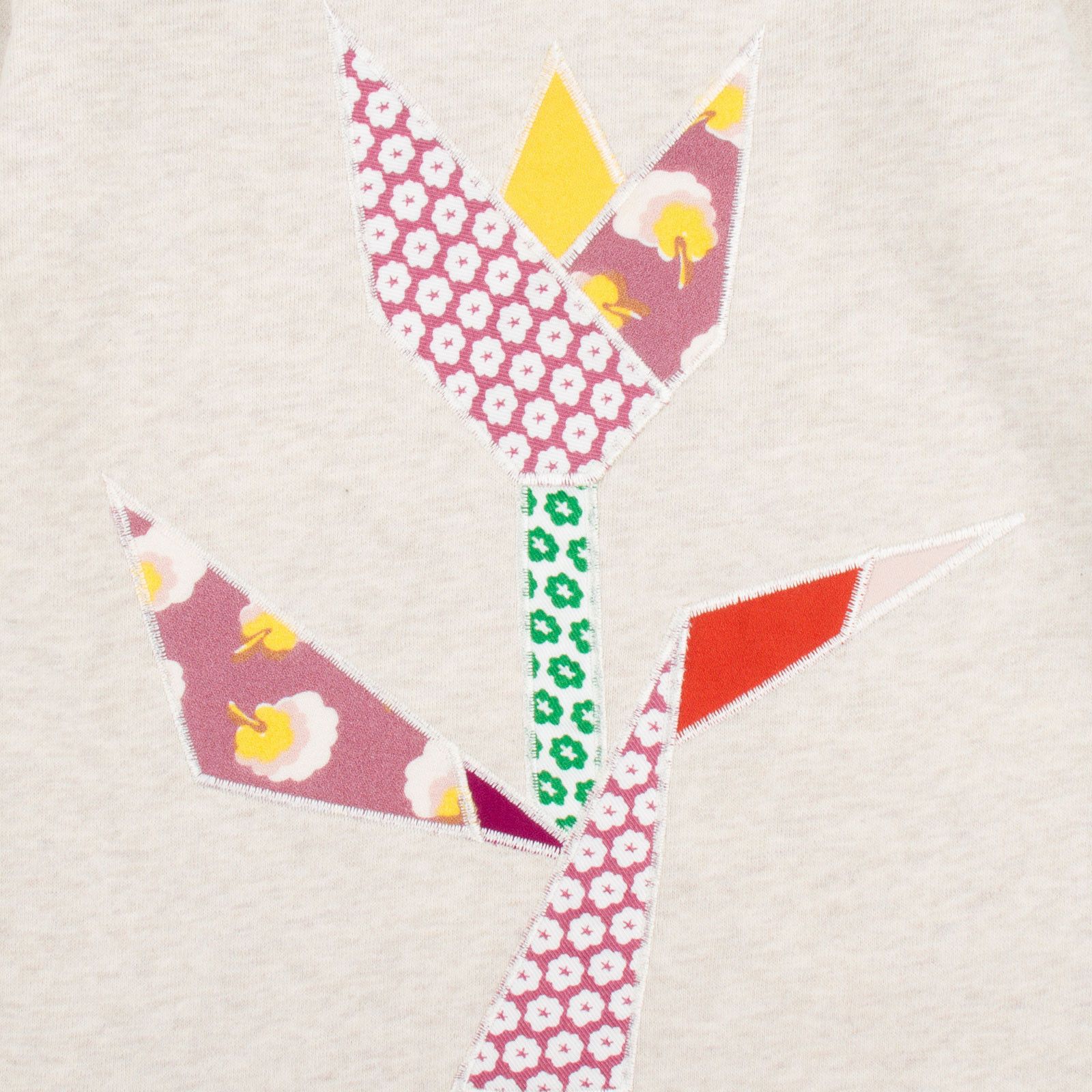Serene Baby Grey Cotton Jersey Dress With Print Multicolor Flower Logo - CÉMAROSE | Children's Fashion Store - 3