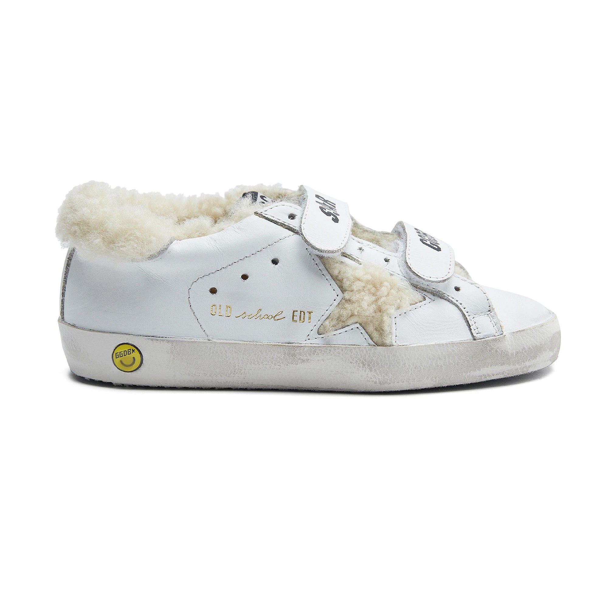 Girls White Star Leather Shoes