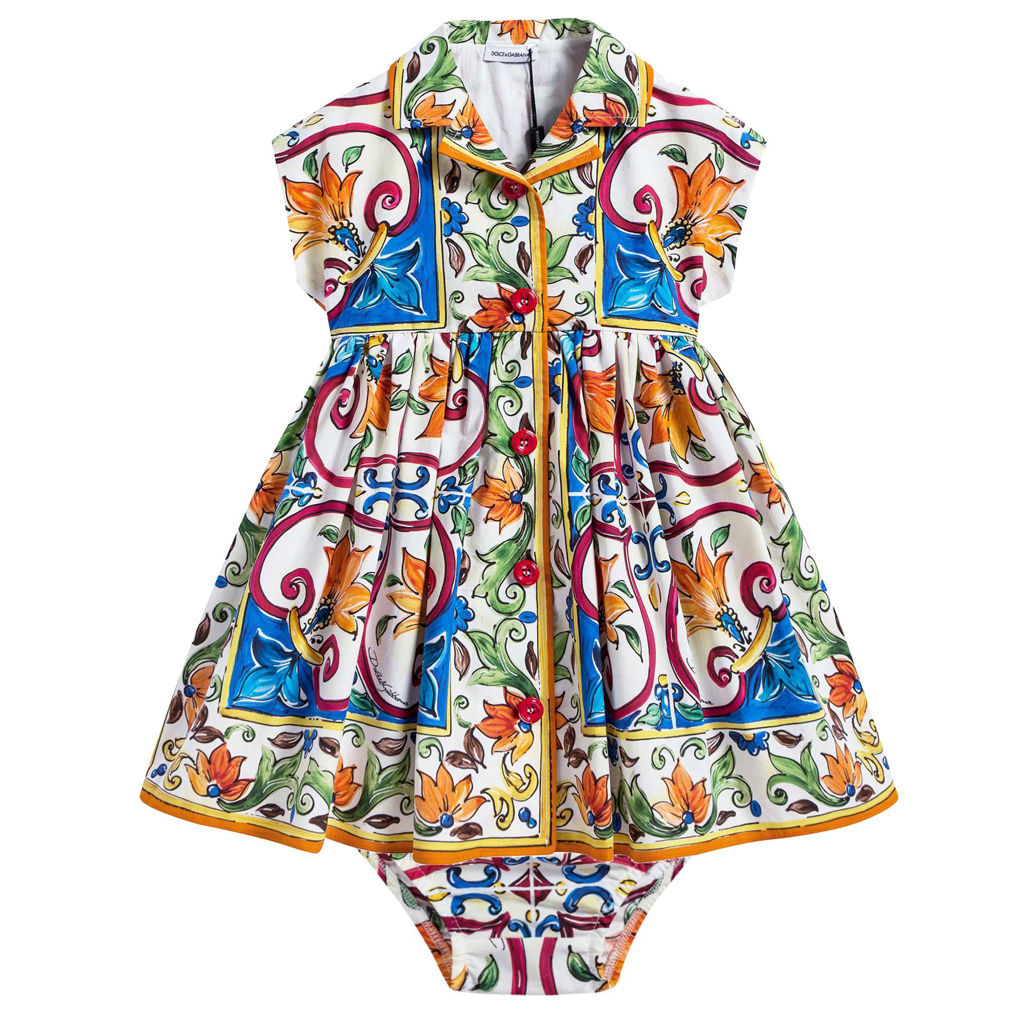 Baby Girls Collar Printing Dress