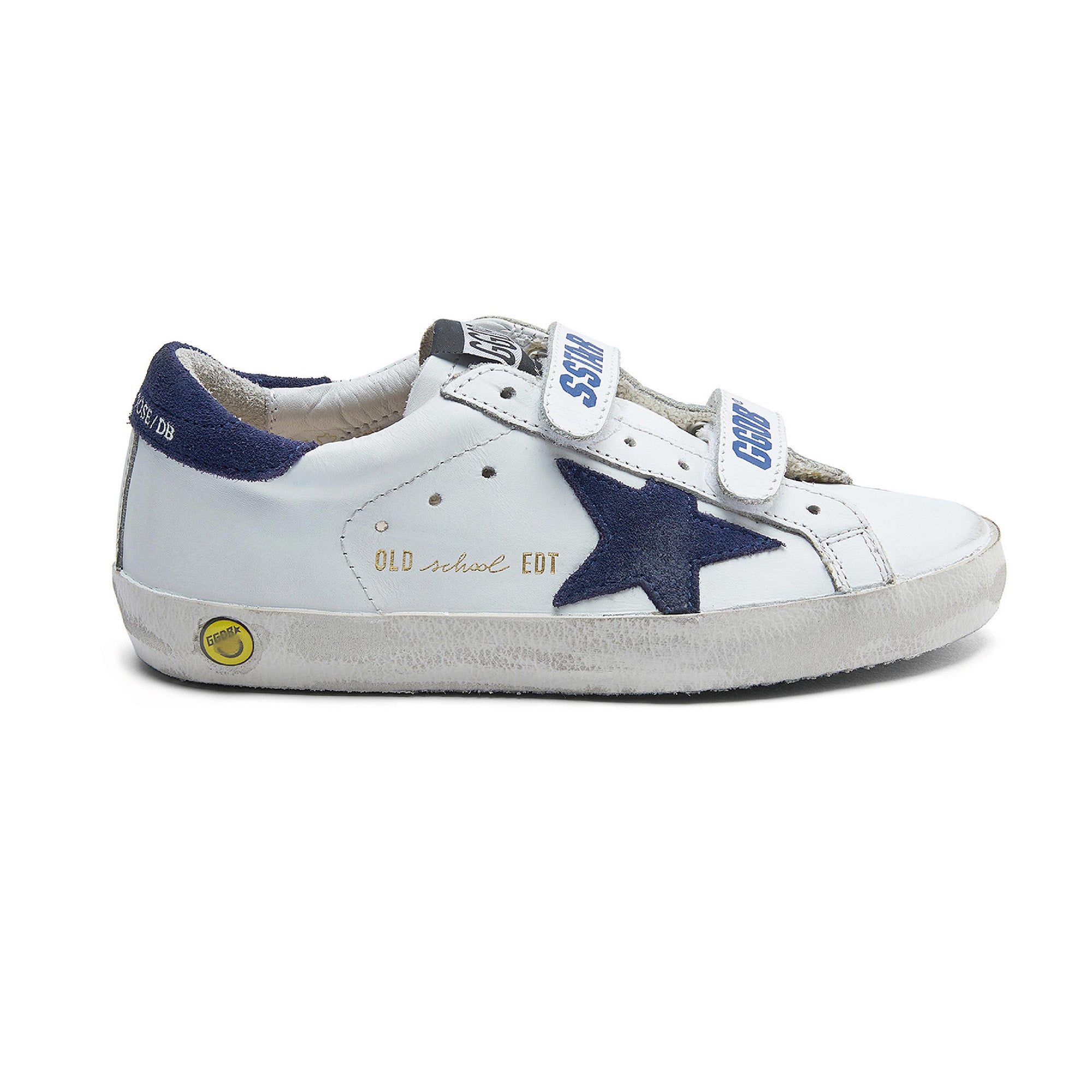 Boys & Girls White & Blue Star Leather Shoes