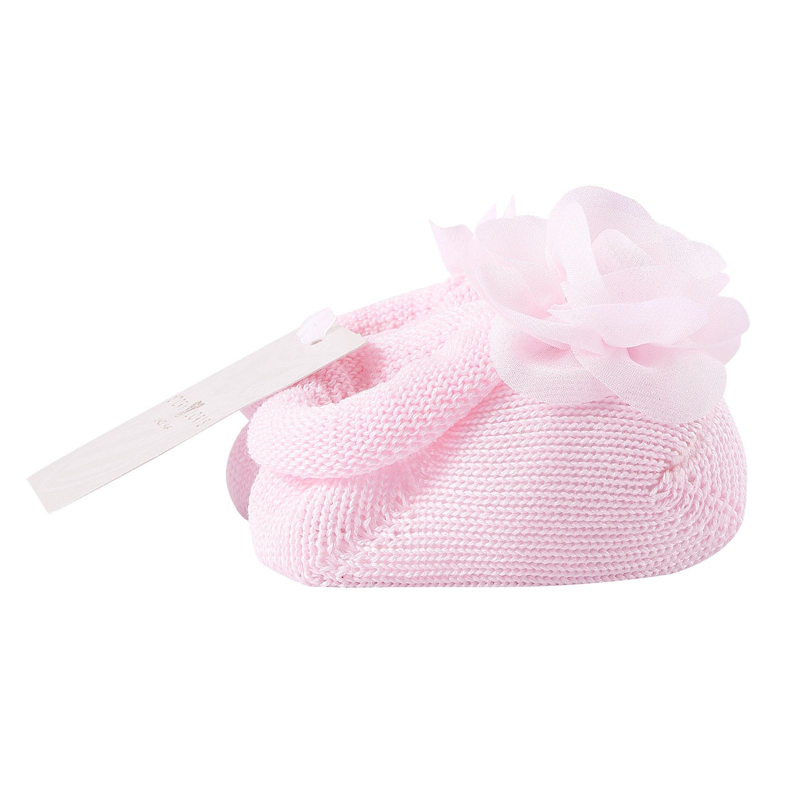 Baby Pink Knitted Cotton Rose Shoes&Hair Band Gift Set - CÉMAROSE | Children's Fashion Store - 3