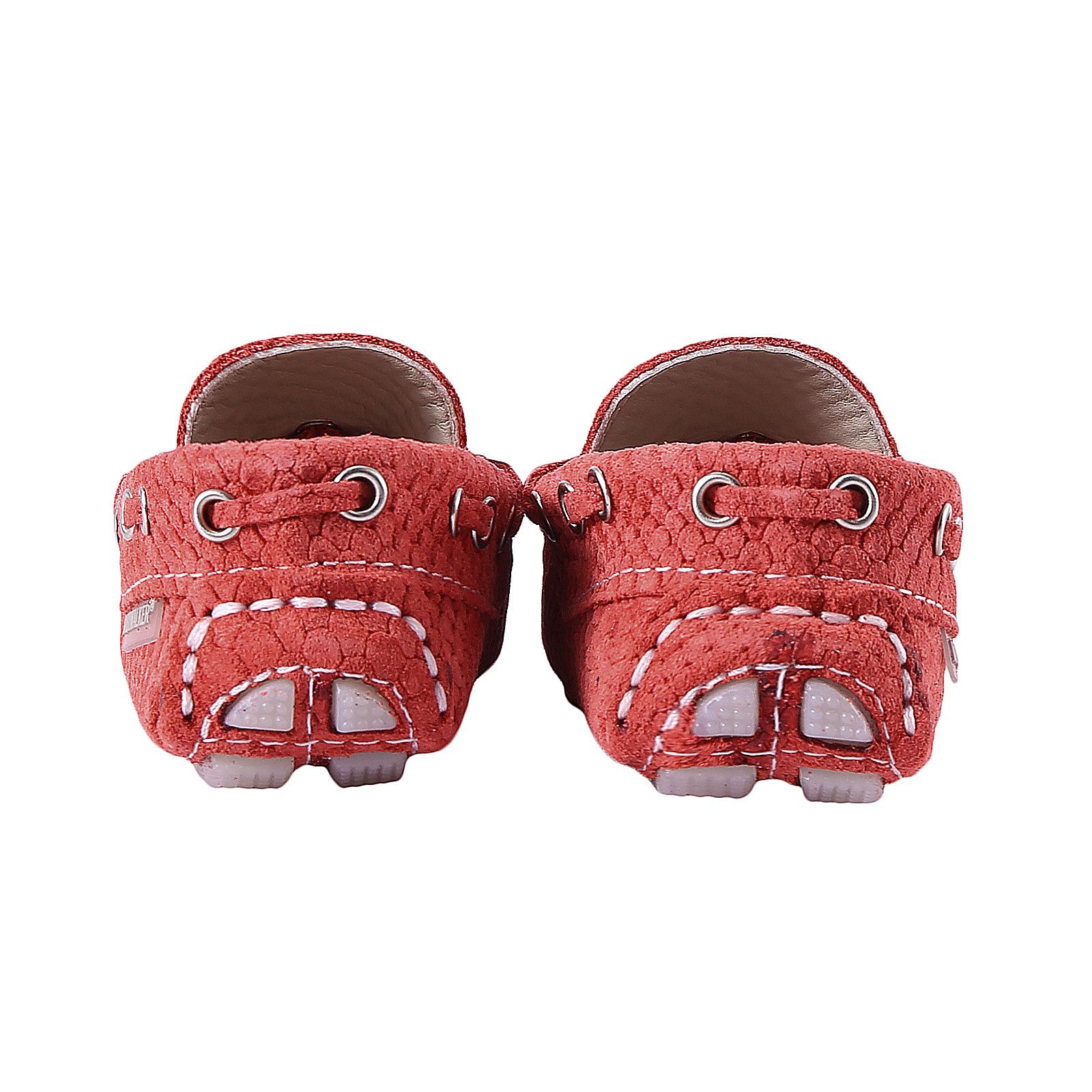 Boys Red Printed Trims Suede Leather Loafers - CÉMAROSE | Children's Fashion Store - 3