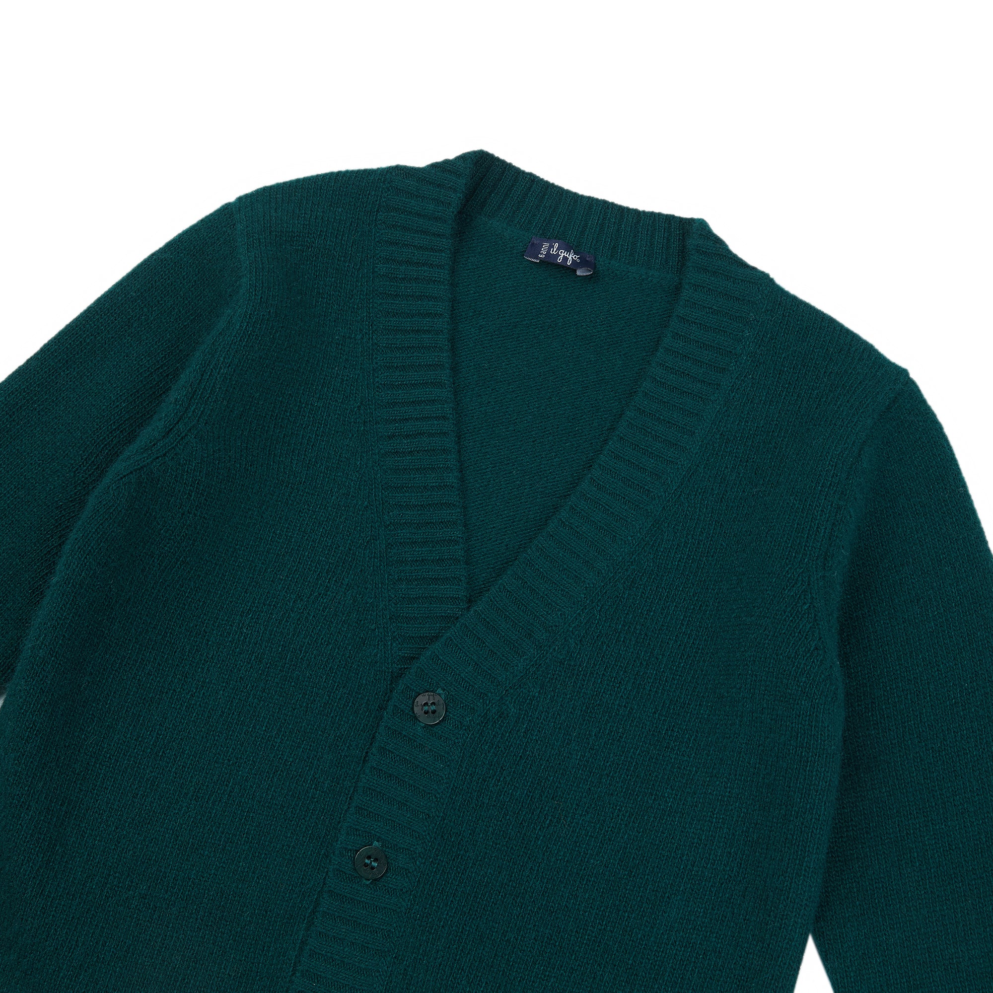 Boys Green Wool Cardigan