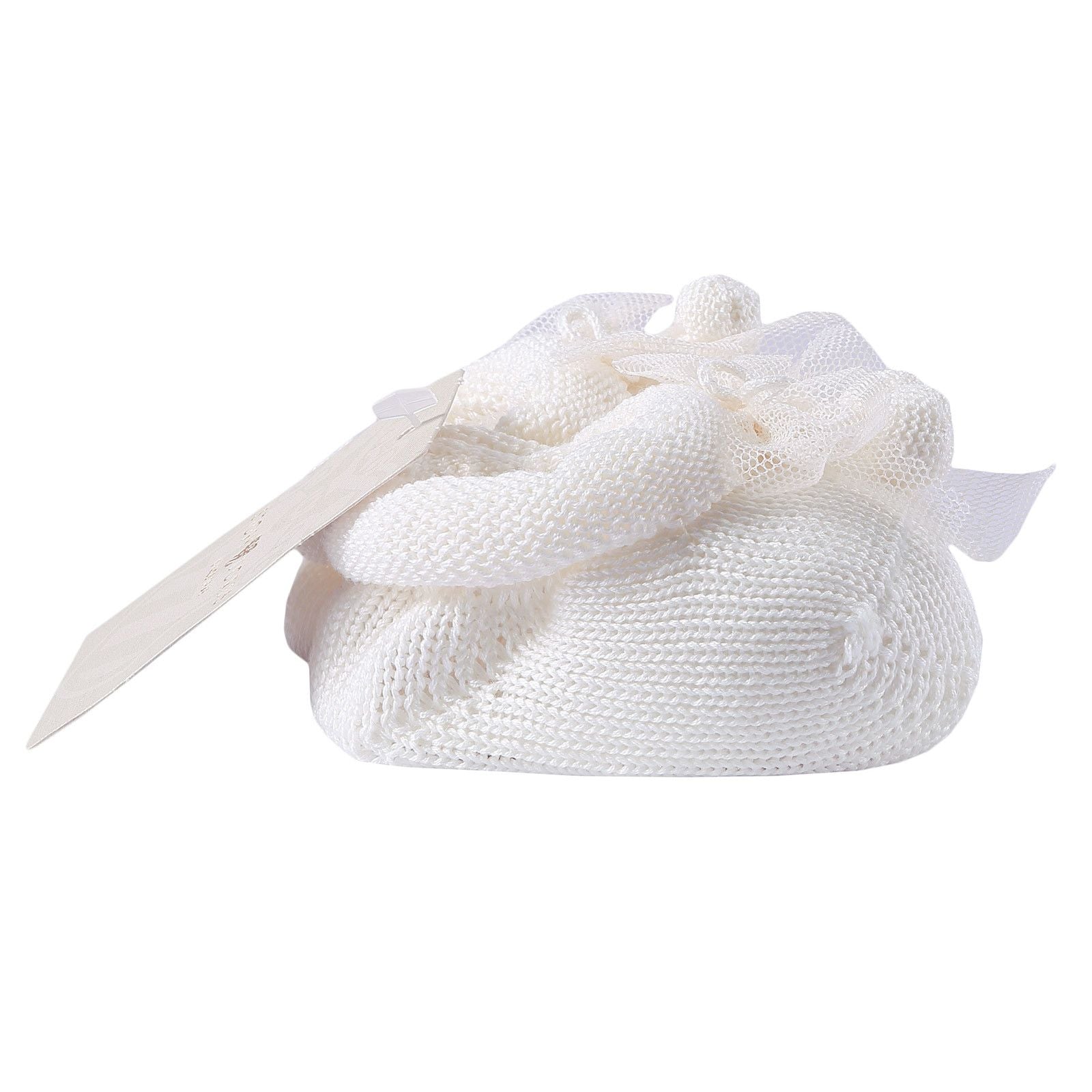 Baby White Knitted Cotton Shoes&Hair Band Gift Set - CÉMAROSE | Children's Fashion Store - 3