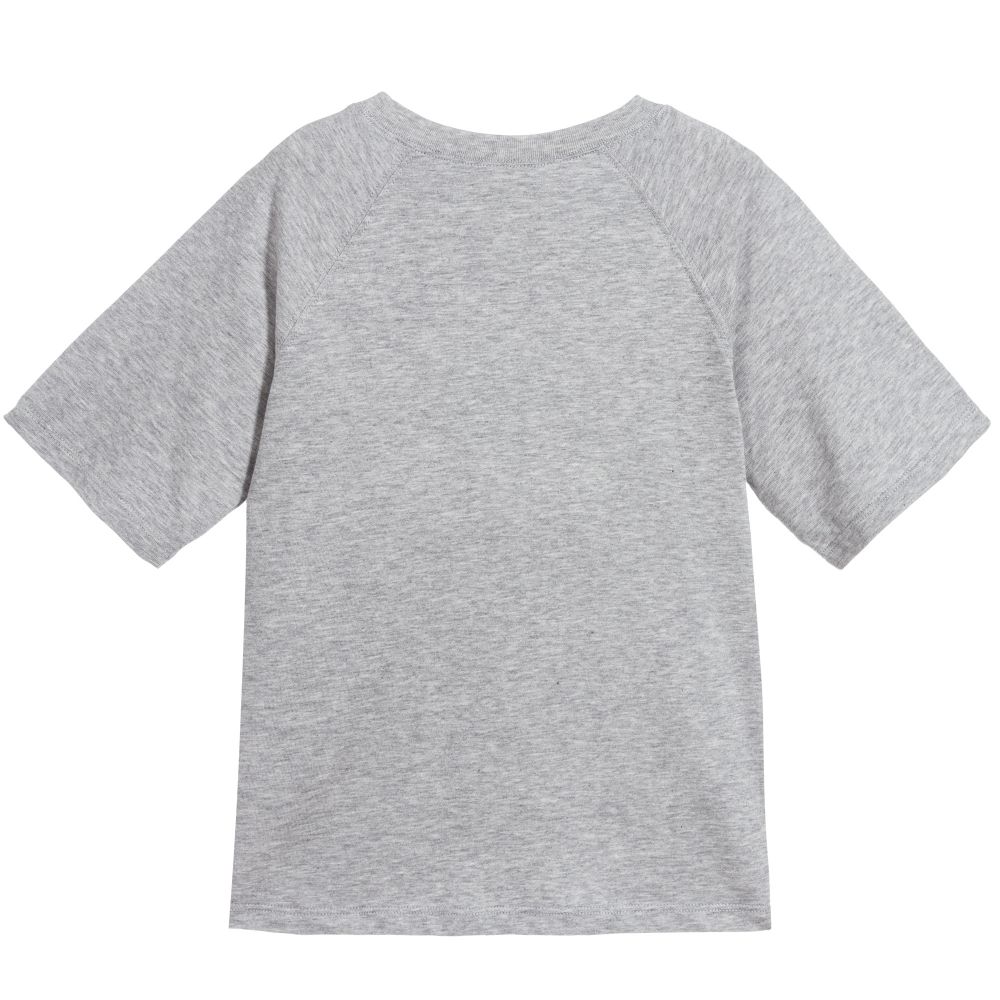 Boys Grey Printing Cotton T-shirt