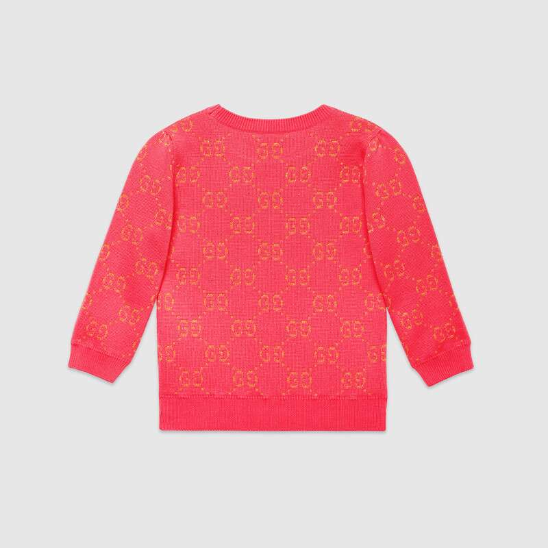 Girls Pink GG Cotton Sweater
