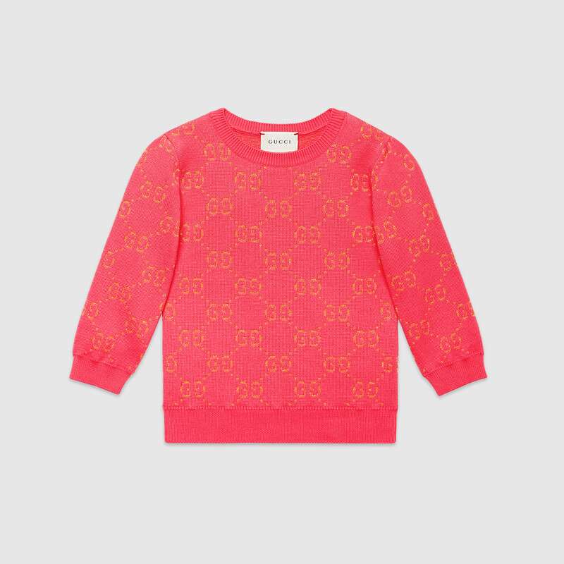Girls Pink GG Cotton Sweater