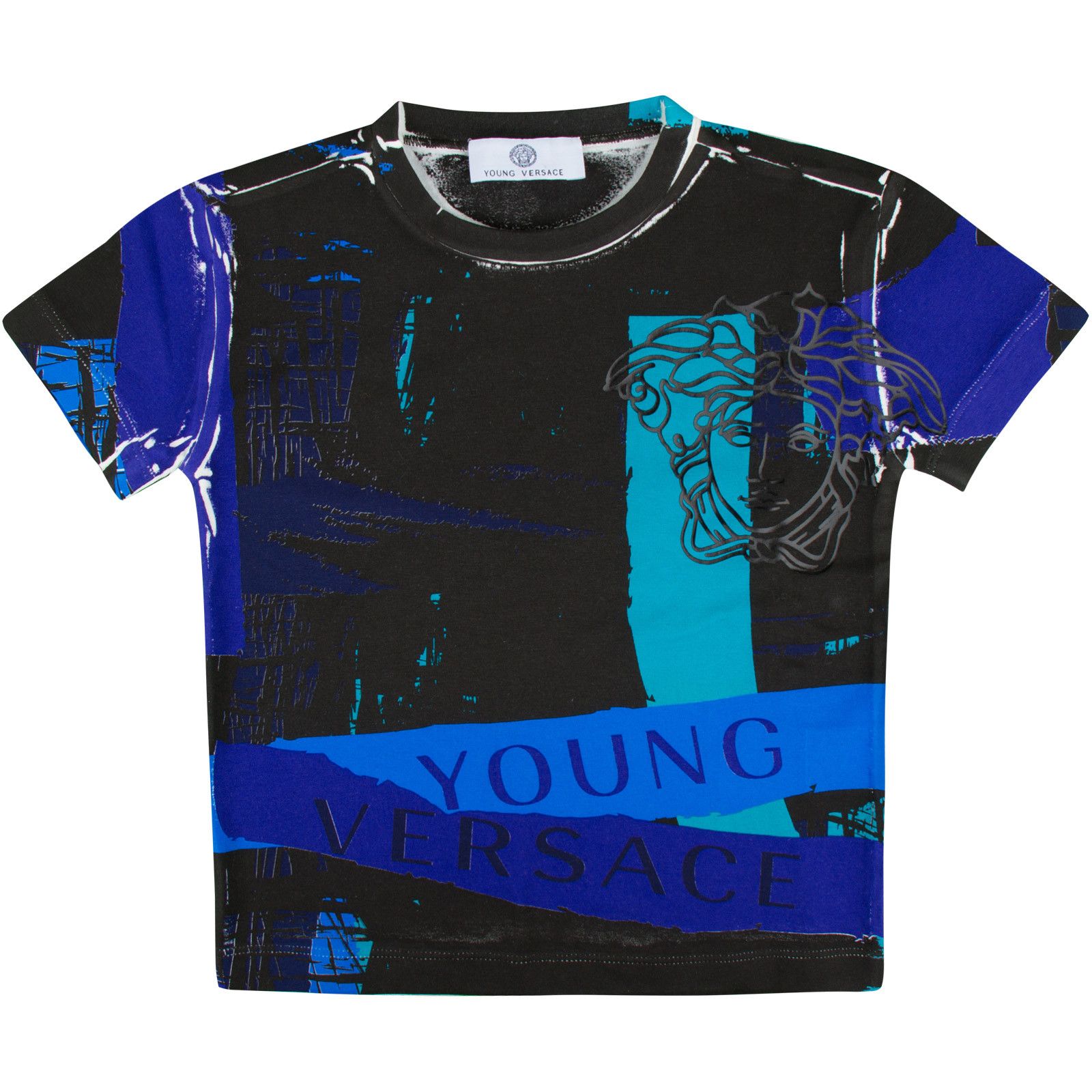 Boys Multicolor Printed Logo Cotton Jersey T-Shirt - CÉMAROSE | Children's Fashion Store - 1