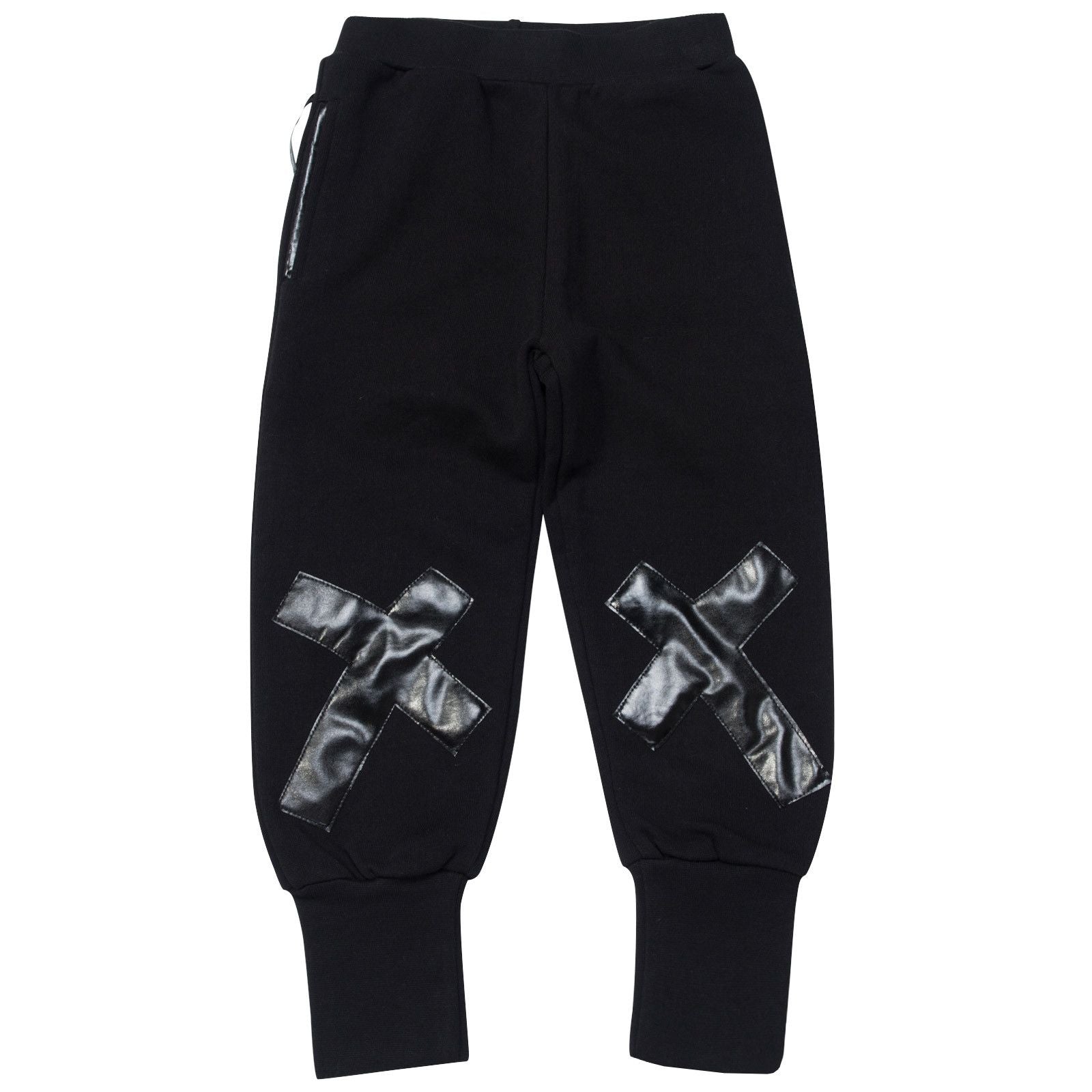 Boys&Girls Black Tight Cuffs Trouses With Black Printed Trims On Legs - CÉMAROSE | Children's Fashion Store - 1