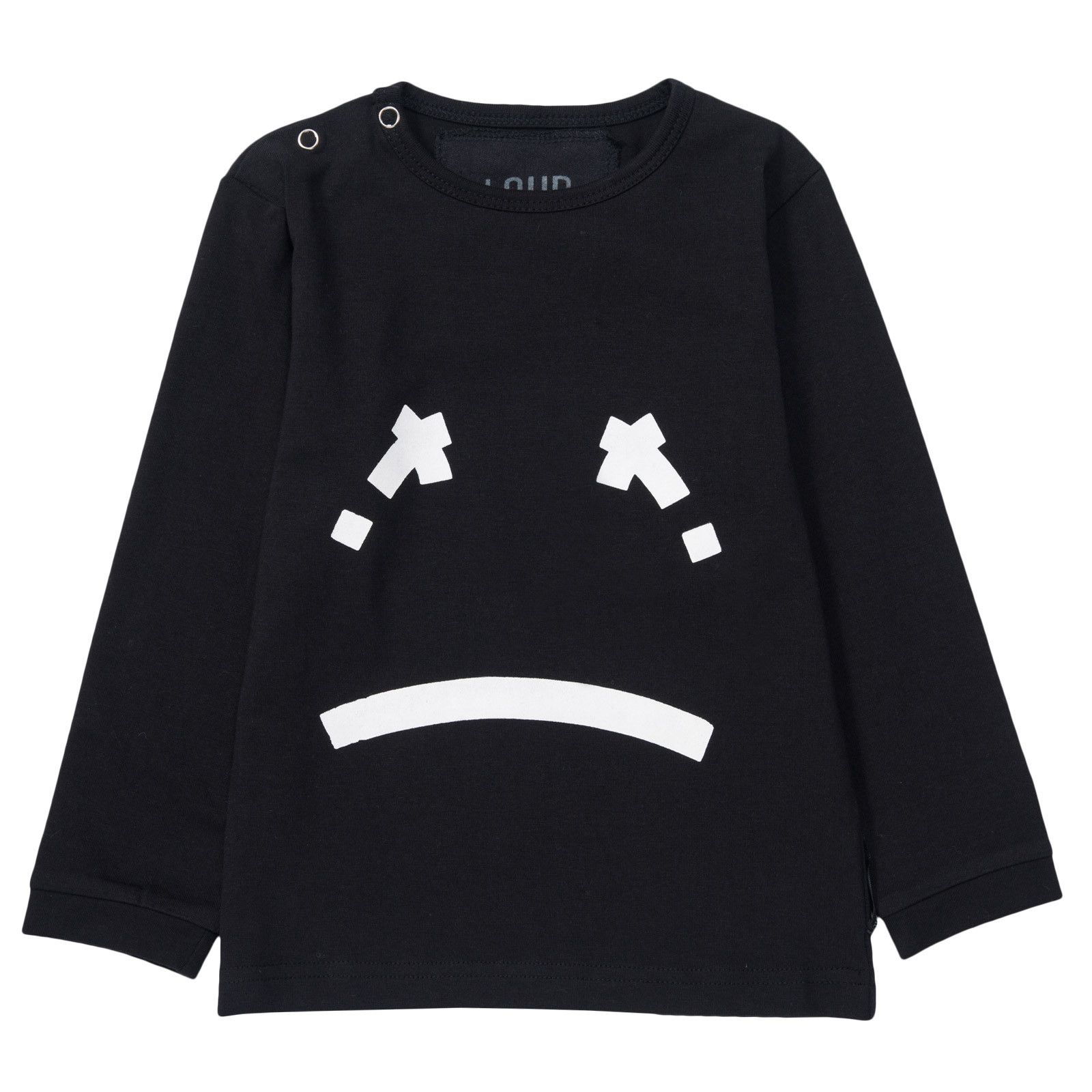 Baby Black T-Shirt With White Printed X Tears Face - CÉMAROSE | Children's Fashion Store - 1