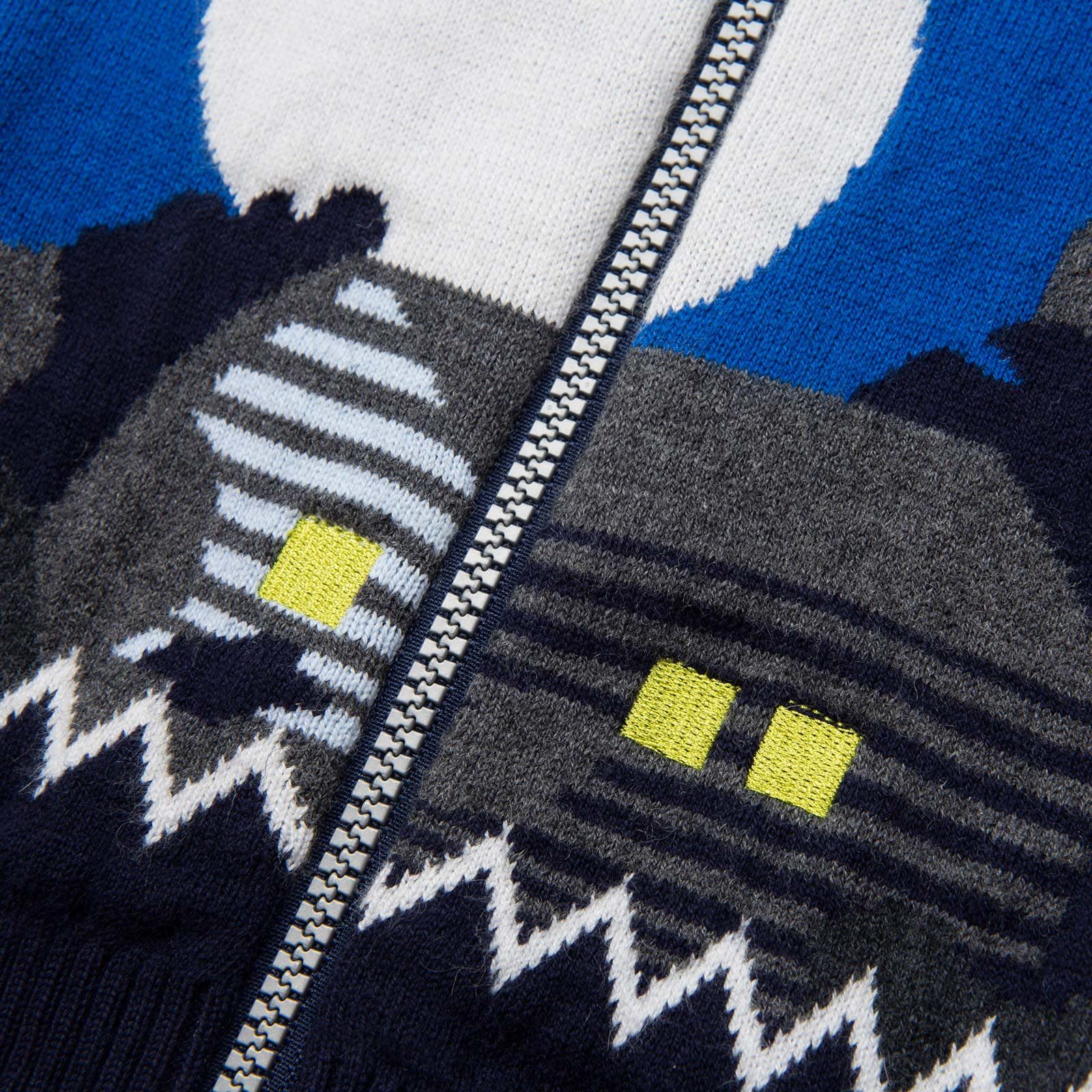 Baby Boys Blue Kintted Zip-up Cardigan - CÉMAROSE | Children's Fashion Store - 4