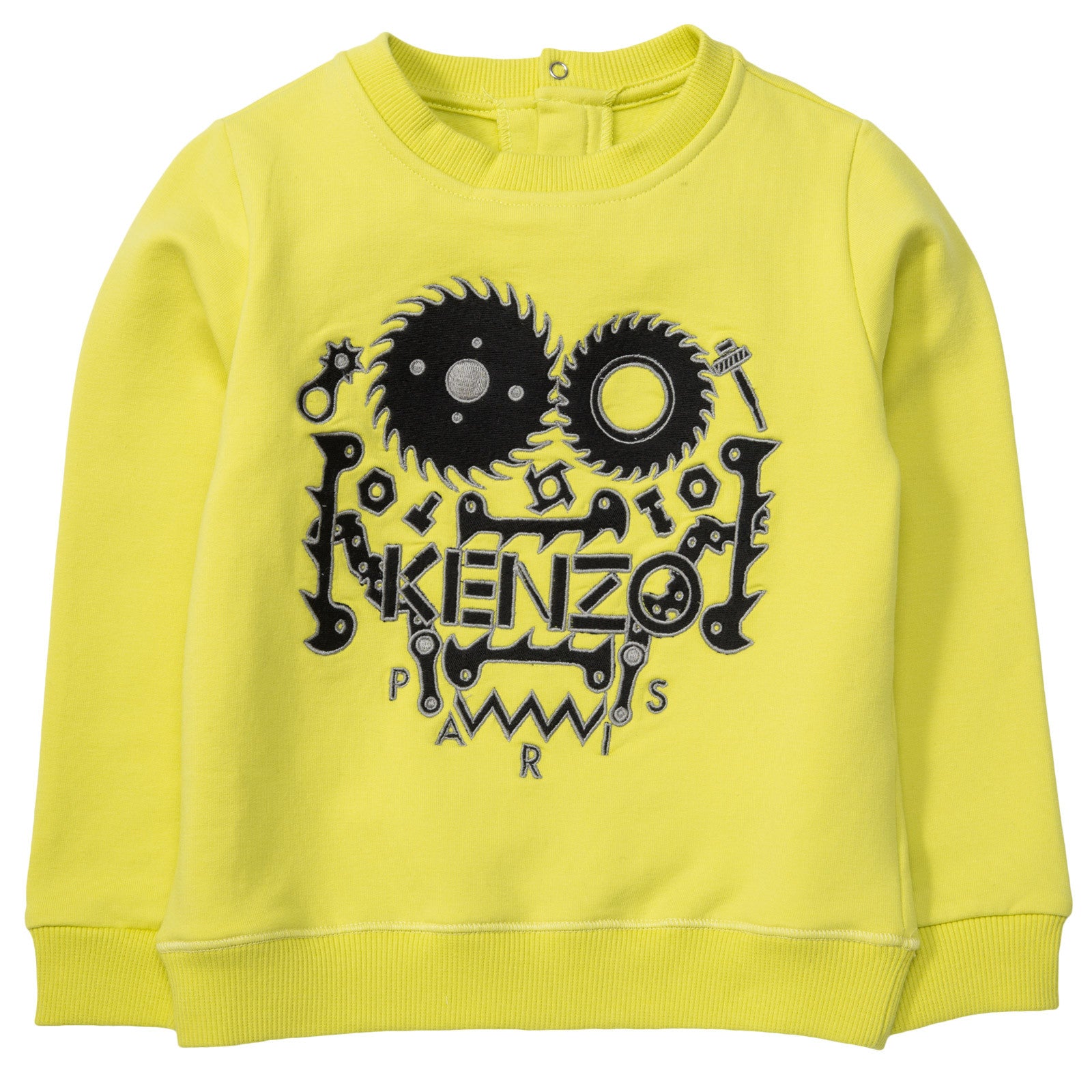 Baby Boys Lime Green Monster Embroidered Sweatshirt - CÉMAROSE | Children's Fashion Store - 1