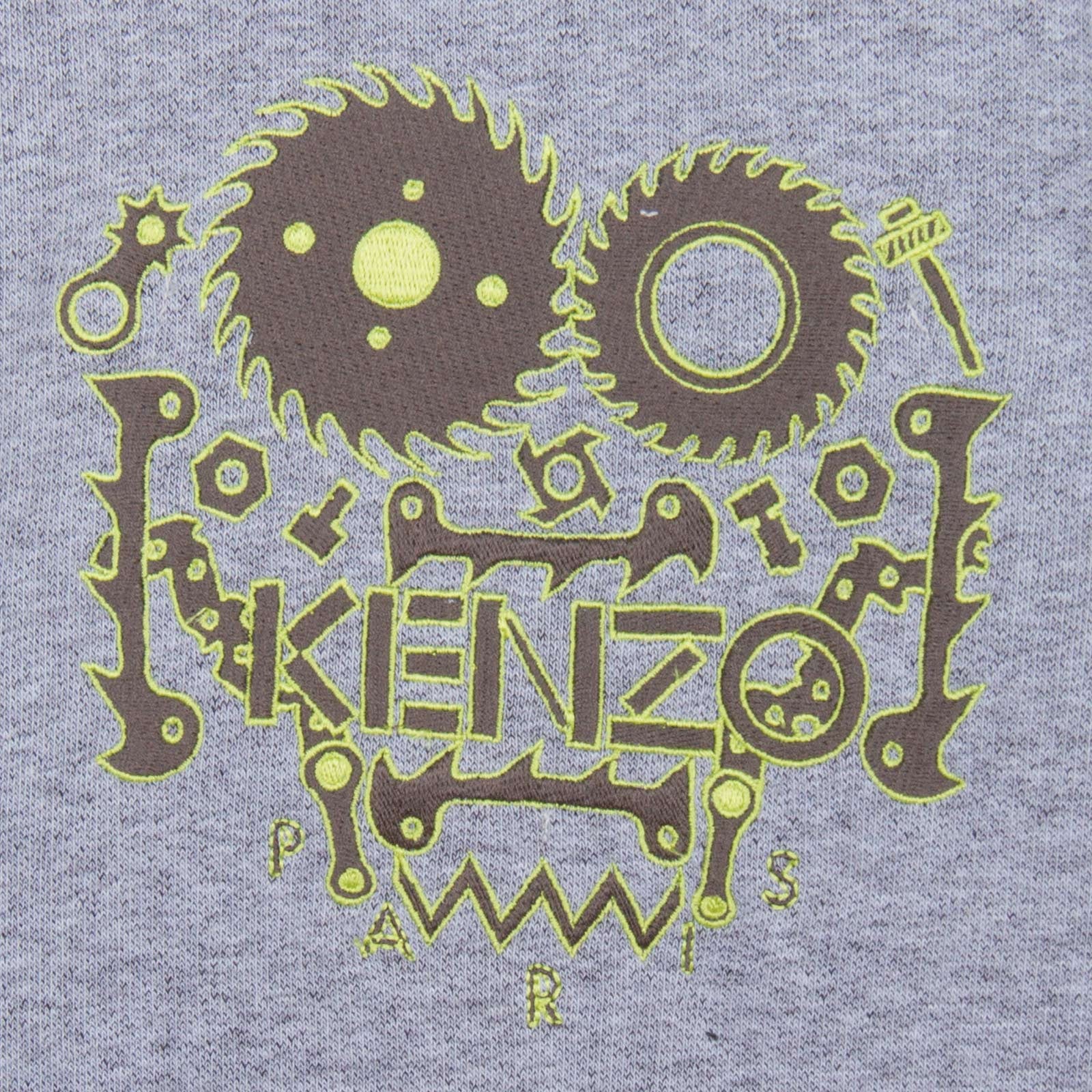 Baby Boys Grey Monster Embroidered Babygrow With Green Lining - CÉMAROSE | Children's Fashion Store - 3