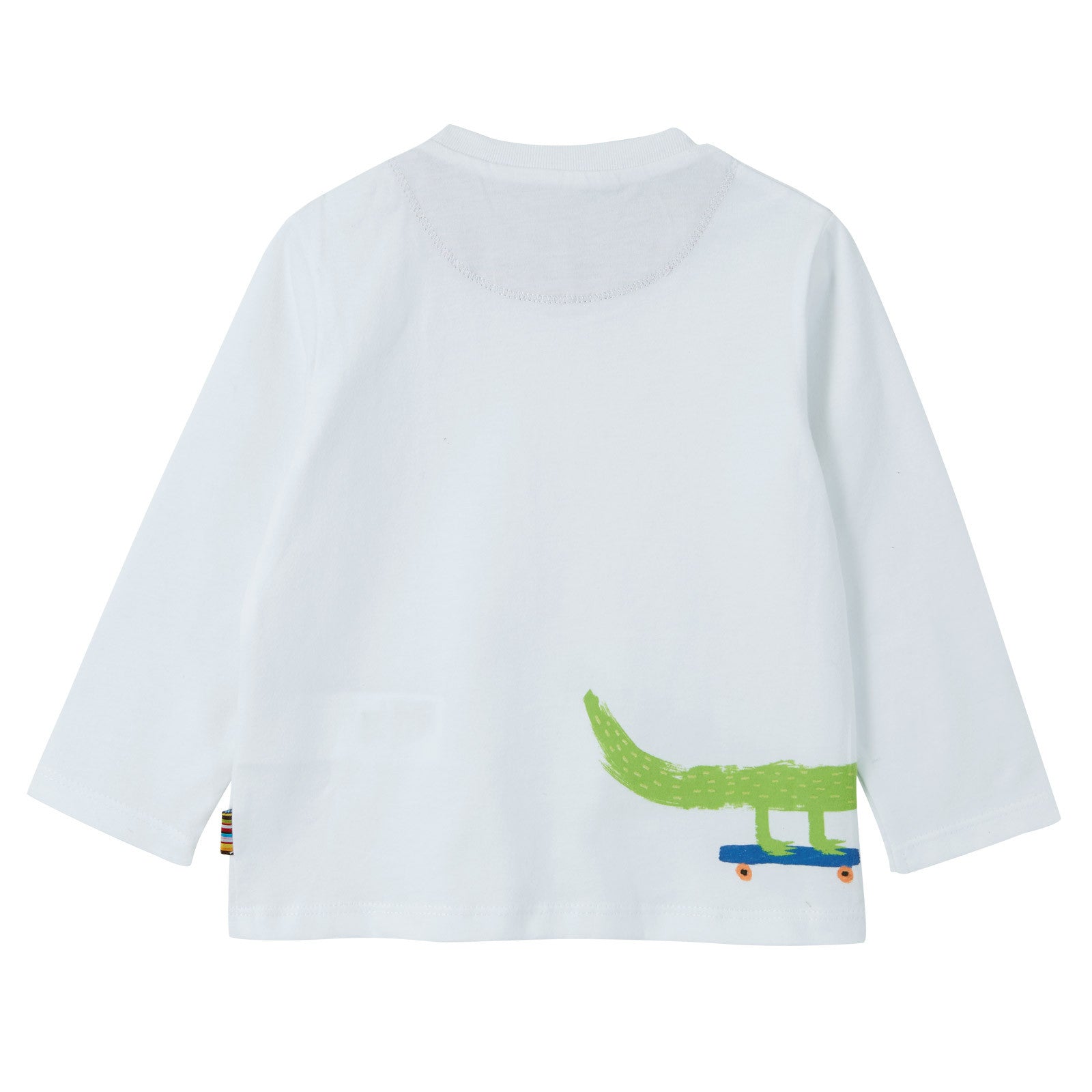 Baby Boys White Crocodile Printed Cotton T-Shirt - CÉMAROSE | Children's Fashion Store - 2