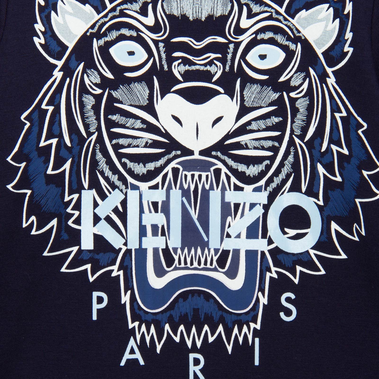 Girls Navy Blue Tiger Embroidered T-Shirt - CÉMAROSE | Children's Fashion Store - 3