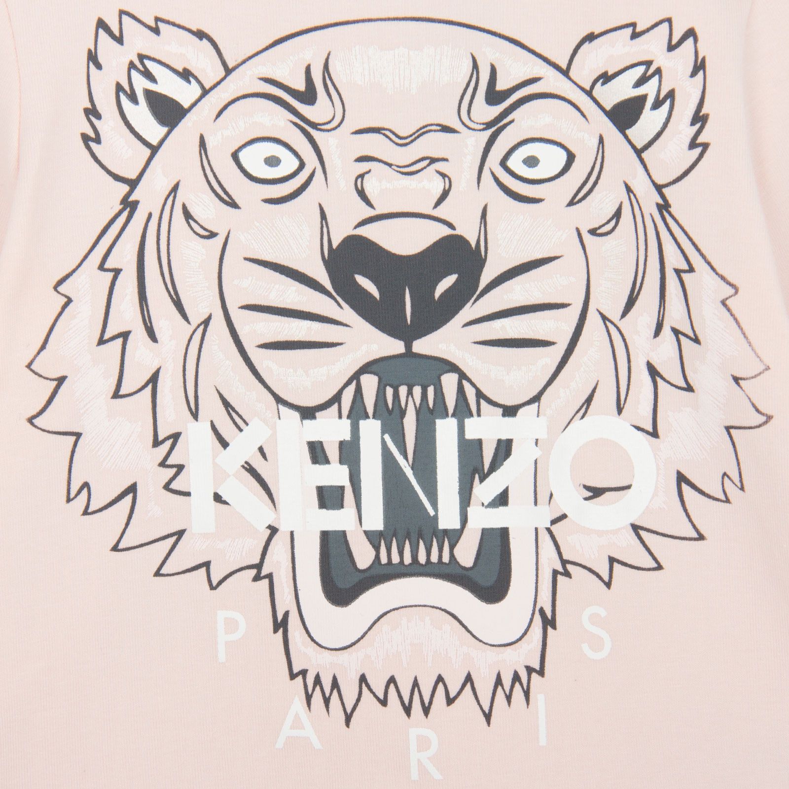 Girls Blush Pink Tiger Embroidered T-Shirt - CÉMAROSE | Children's Fashion Store - 3