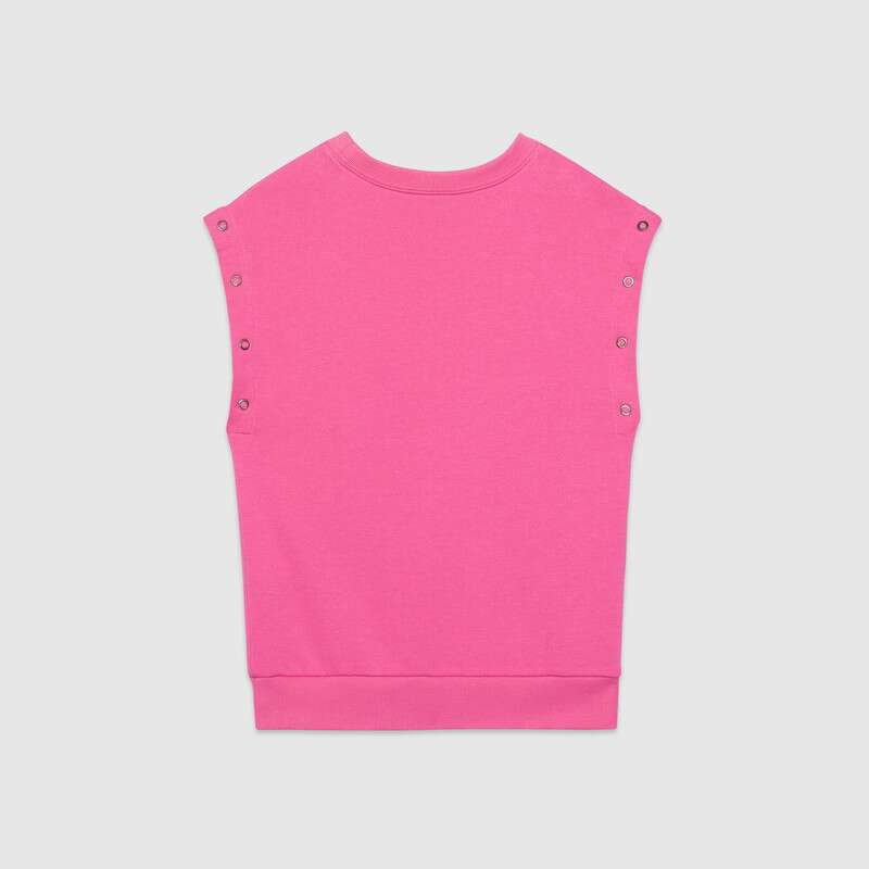 Girls Pink Logo Cotton Sweatshirt